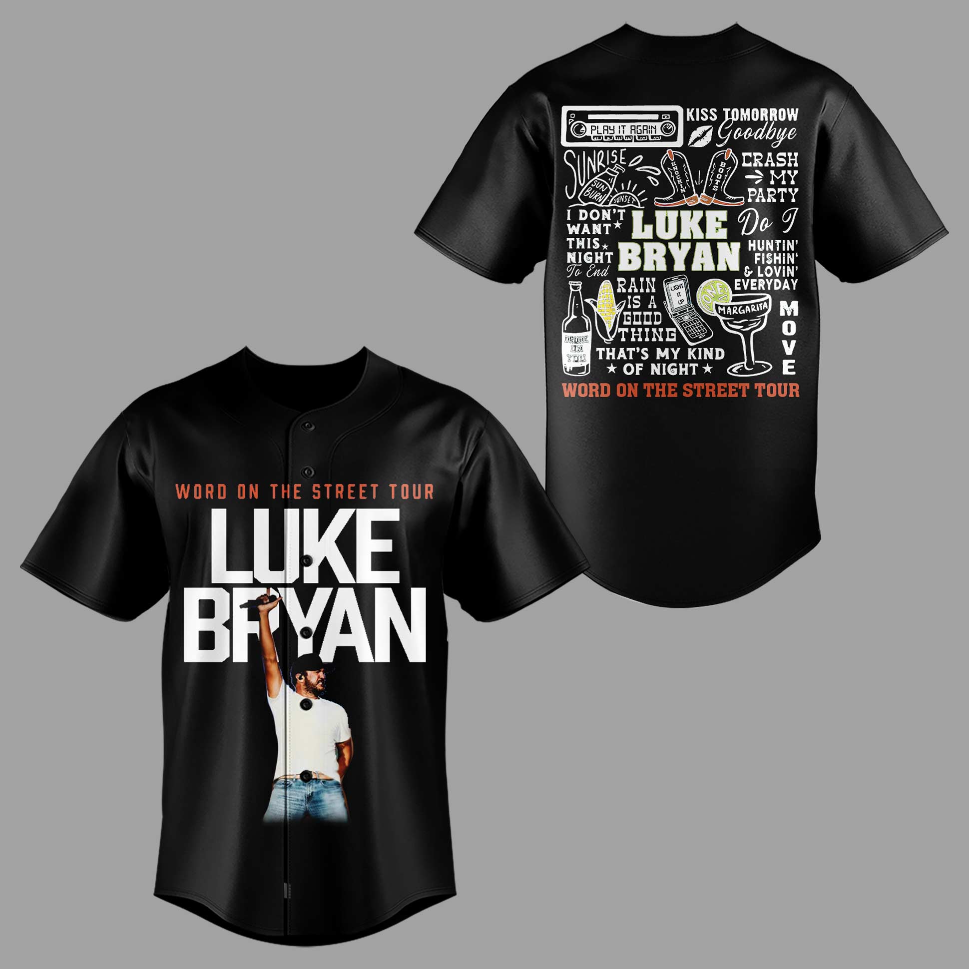 LB "Word On The Street Tour" 🎤🤠 Baseball Jersey-PA052926003