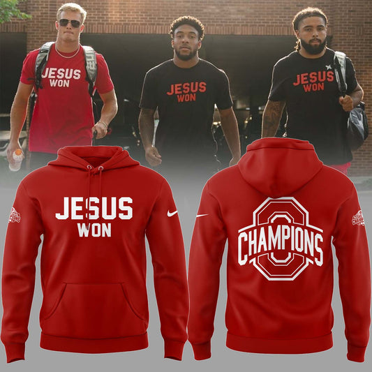 Ohio State Football JESUS WON 2024 National Champions Hoodie