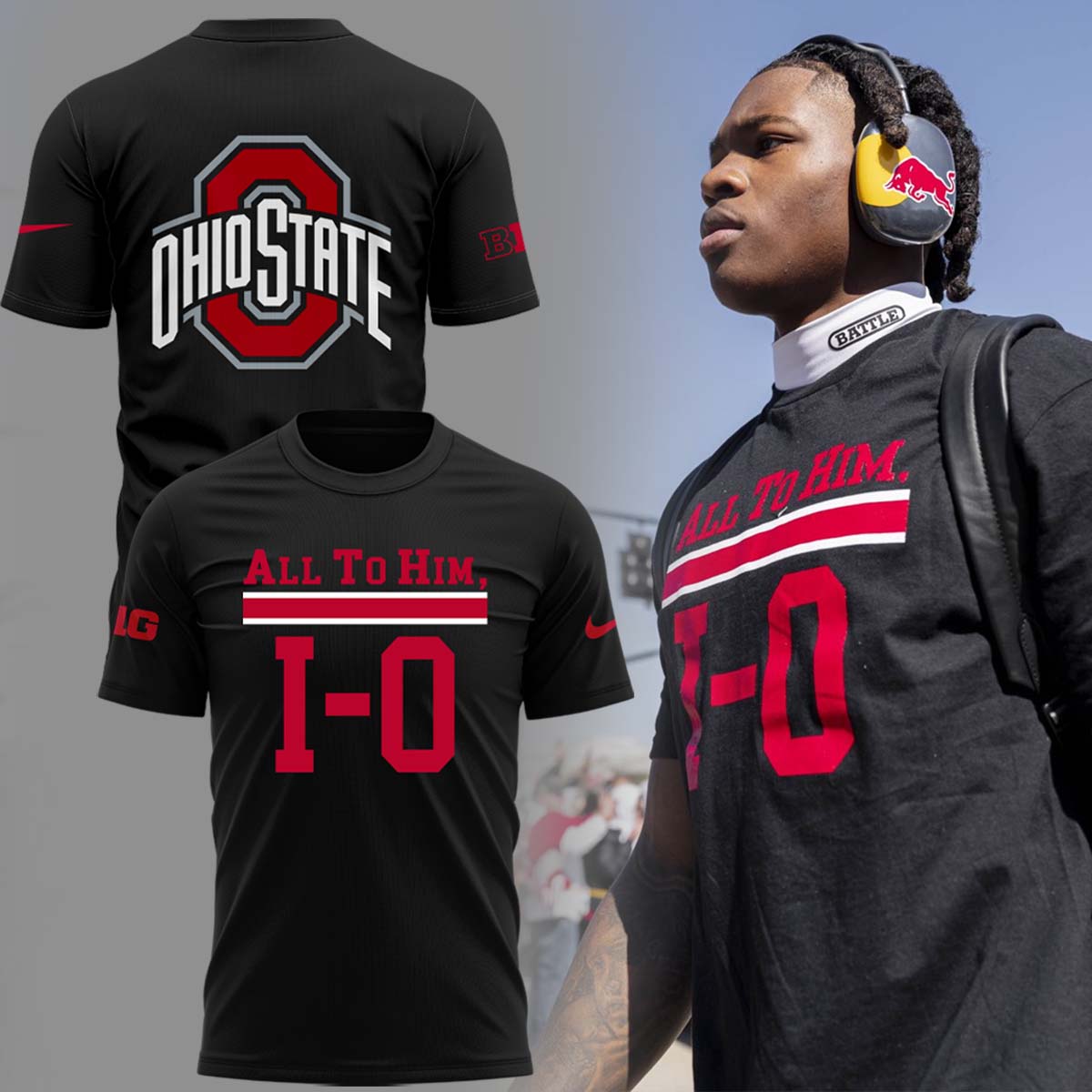 Special Edition “All to Him, I-O” Ohio Buckeyes Black T-Shirt