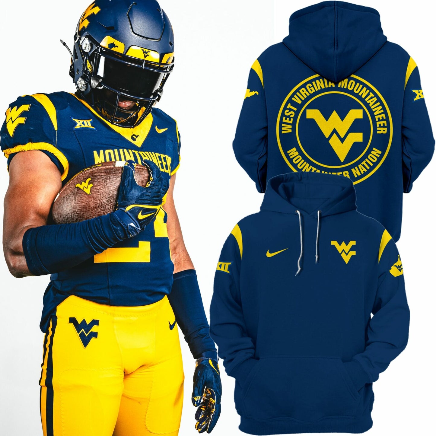 Limited Edition West VA Mountaineers Navy Hoodie-PU071024500