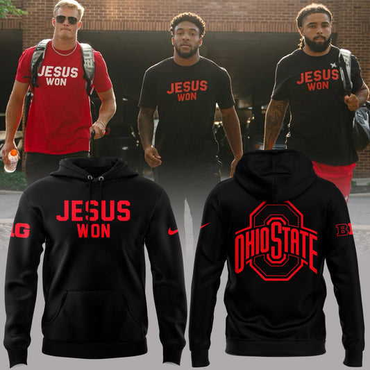 Ohio State Buckeyes JESUS WON Black Hoodie