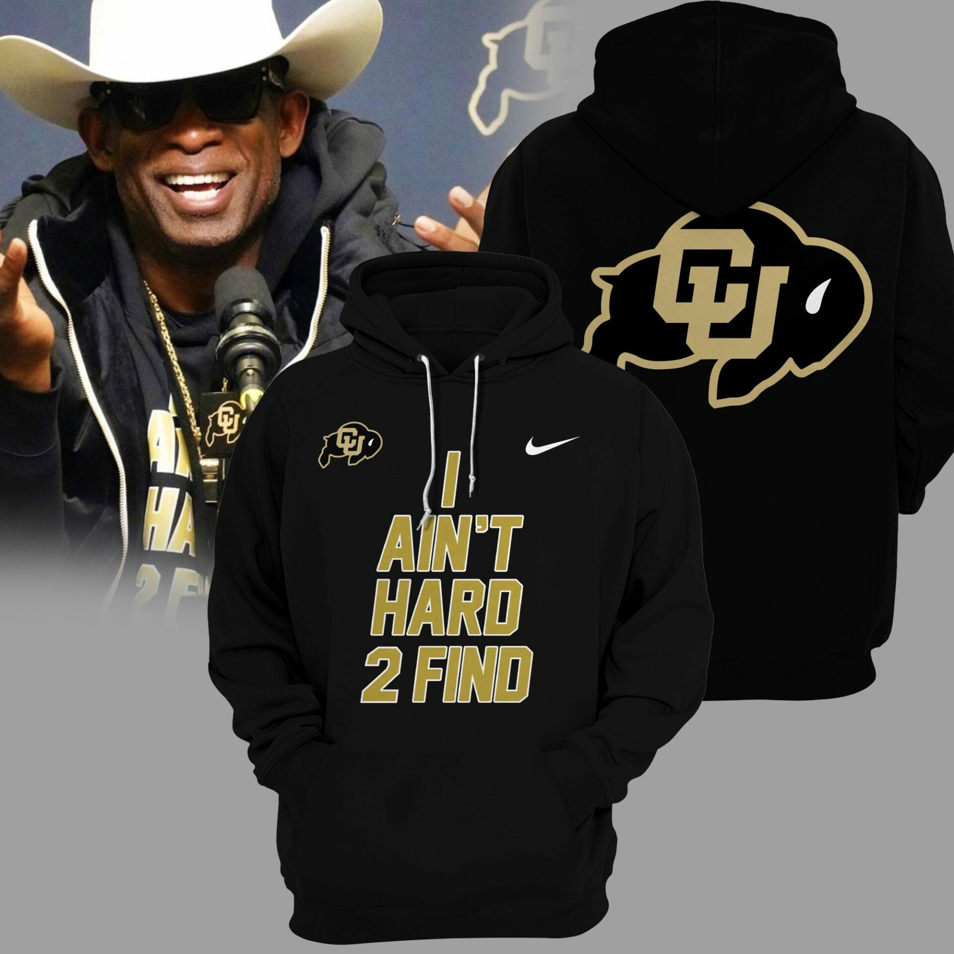 High-End Colorado Buffaloes Merch For Fan - Limited Edition 2024 "I Ain’t Hard 2 Find" Black Pullover Hoodie  - Unique Gift For CU Lover - Colorado Buffaloes Gear - CB13