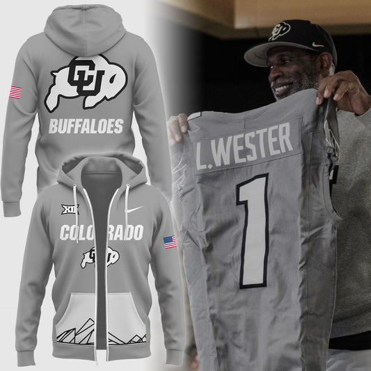 High-End Colorado Buffaloes Merch For Fan - Colorado Buffaloes College Football 2024  Limited Grey Zip Hoodie - Unique Gift For CU Lover - Colorado Buffaloes Gear CB04