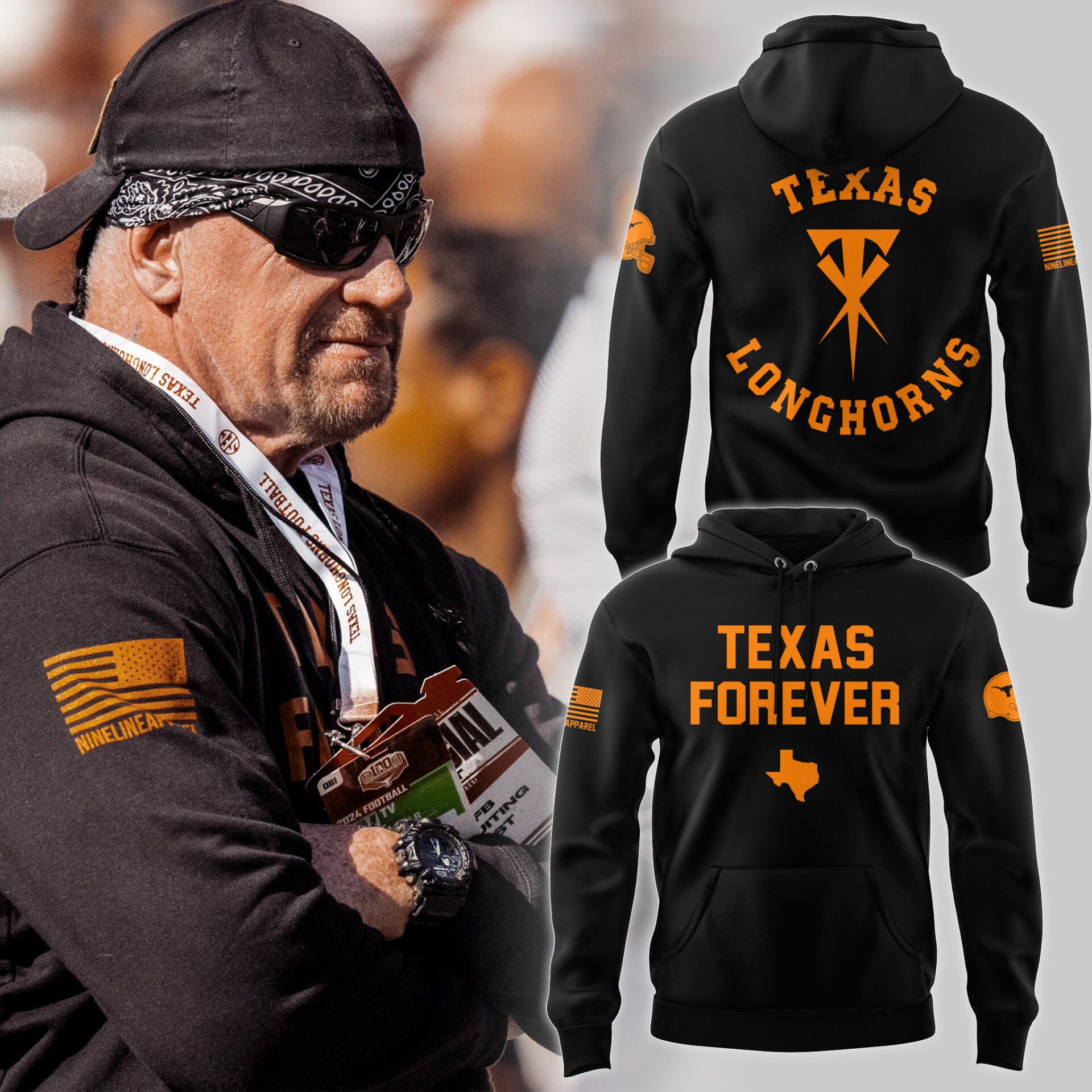 Texas Longhorns NCAA 2024 Limited Texas x Undertaker Hoodie-PU111024001