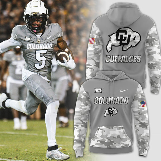 High-End Colorado Buffaloes Merch For Fan - Colorado Buffaloes College Football 2024  Limited Veteran Grey Camo Hoodie - Unique Gift For CU Lover - Colorado Buffaloes Gear - CB09