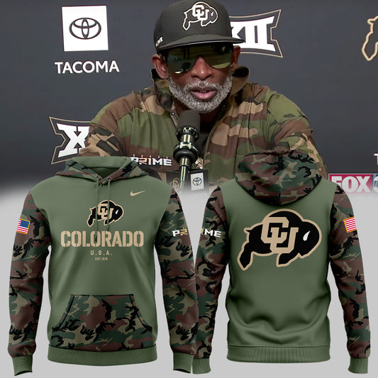 High-End Colorado Buffaloes Merch For Fan - Limited Edition Colorado Buffaloes College Football Veteran Camo Hoodie - Unique Gift For CU Lover - Colorado Buffaloes Gear - CB12