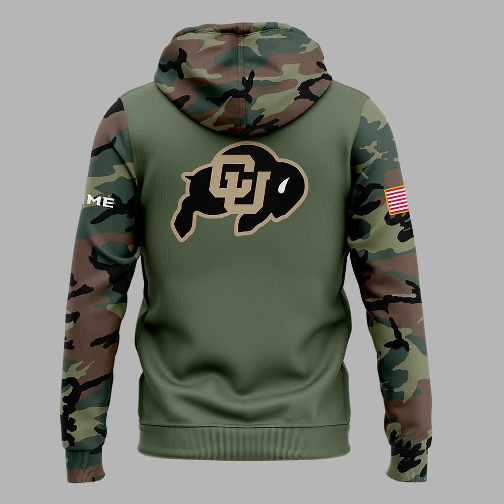 High-End Colorado Buffaloes Merch For Fan - Limited Edition Colorado Buffaloes College Football Veteran Camo Zip Hoodie - Unique Gift For CU Lover - Colorado Buffaloes Gear CB05