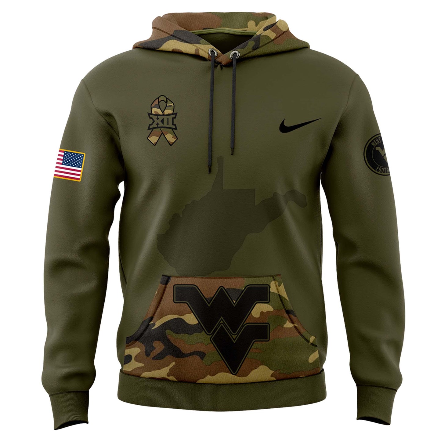 Premium West Virginia Mountaineers Gear - West VA Mountaineers  2024  Limited Veterans Camo Hoodie - Unique Gift For Fan