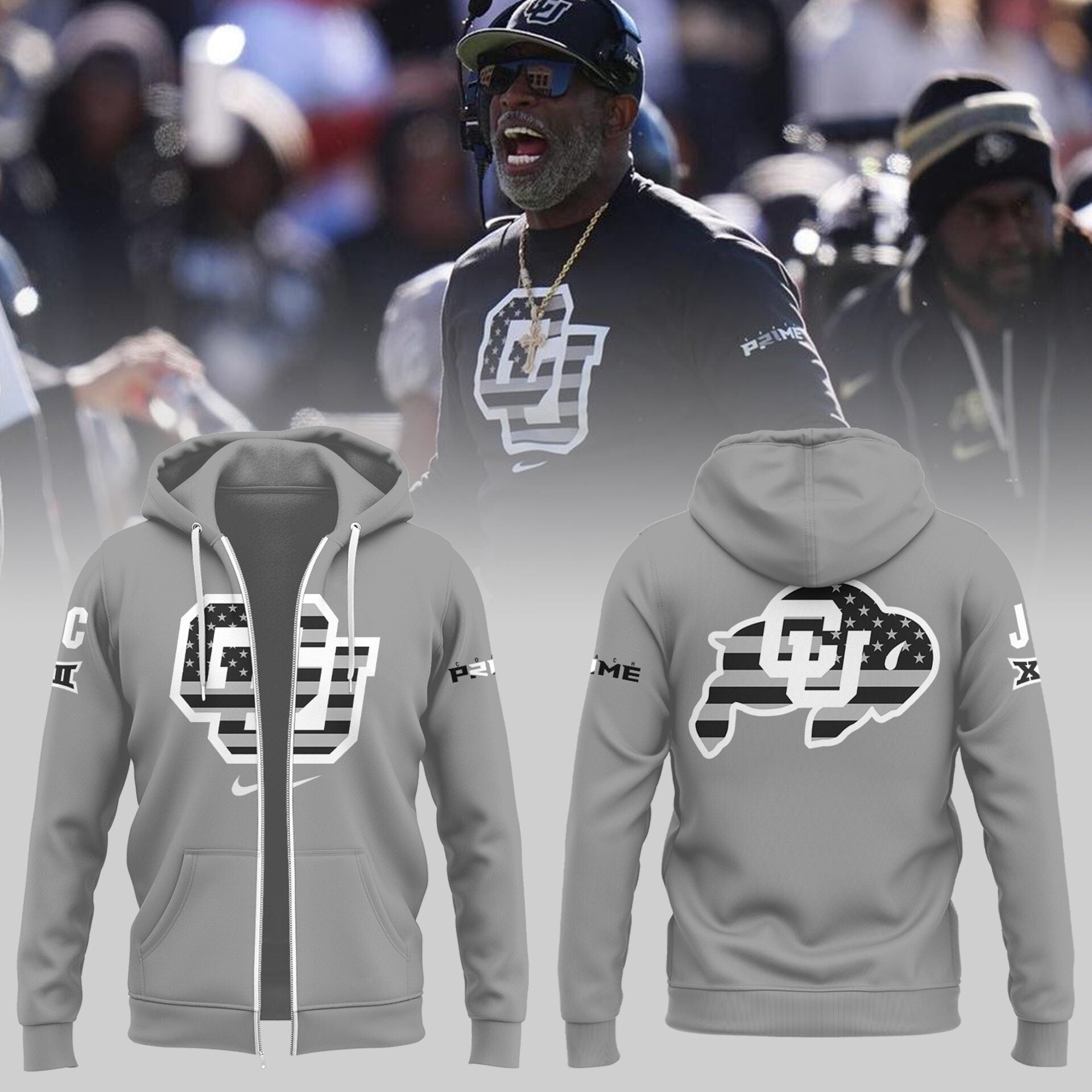 High-End Colorado Buffaloes Merch For Fan - Colorado Buffaloes 2024 Limited Veterans Grey Zip Hoodie - Unique Gift For CU Lover - Colorado Buffaloes Gear CB03