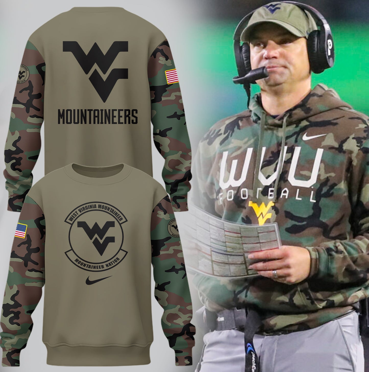 West VA Mountaineers  2024  Limited Veterans Sweatshirt-PU112024031