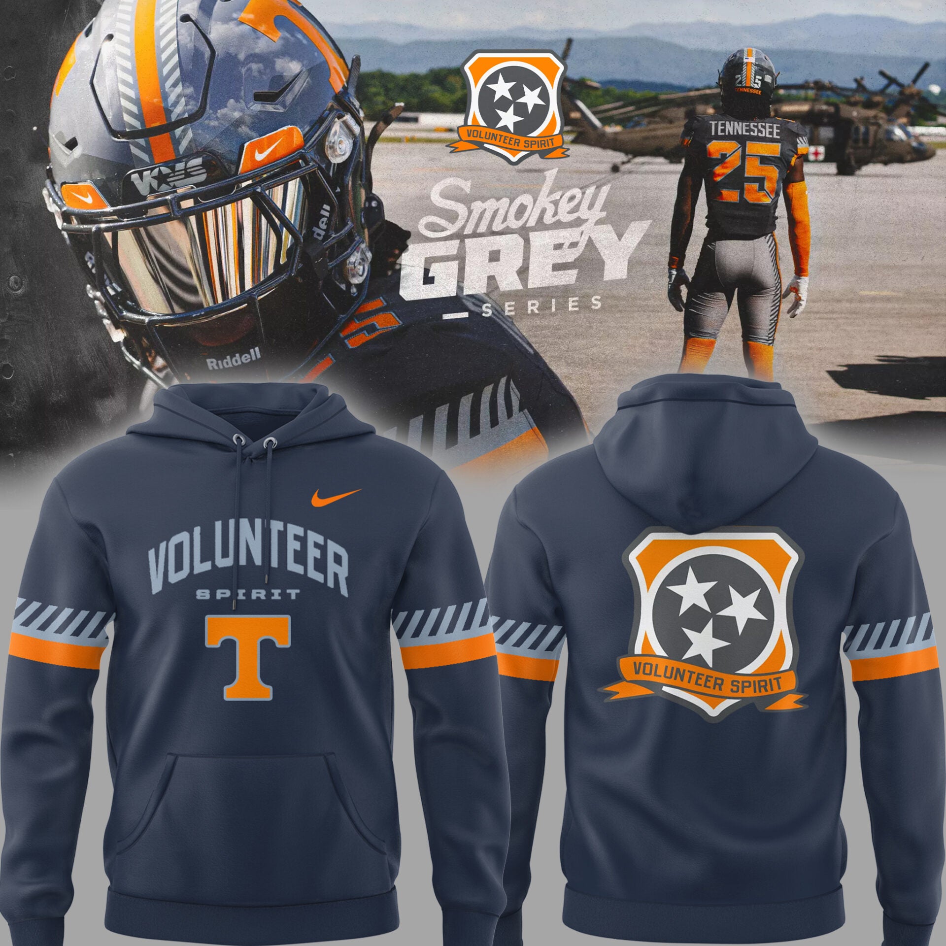 Tennessee Volunteer Football Smokey Grey 'Volunteer Spirit' Hoodie