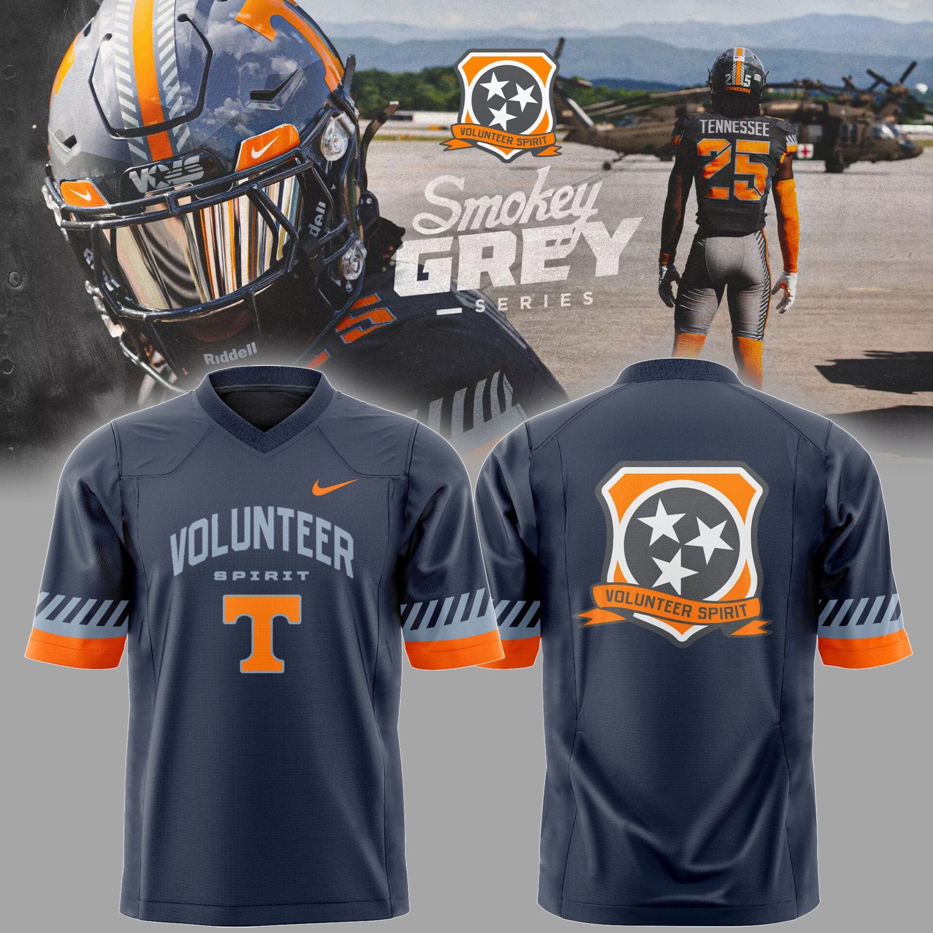Tennessee Volunteer Football Smokey Grey 'Volunteer Spirit' Jersey