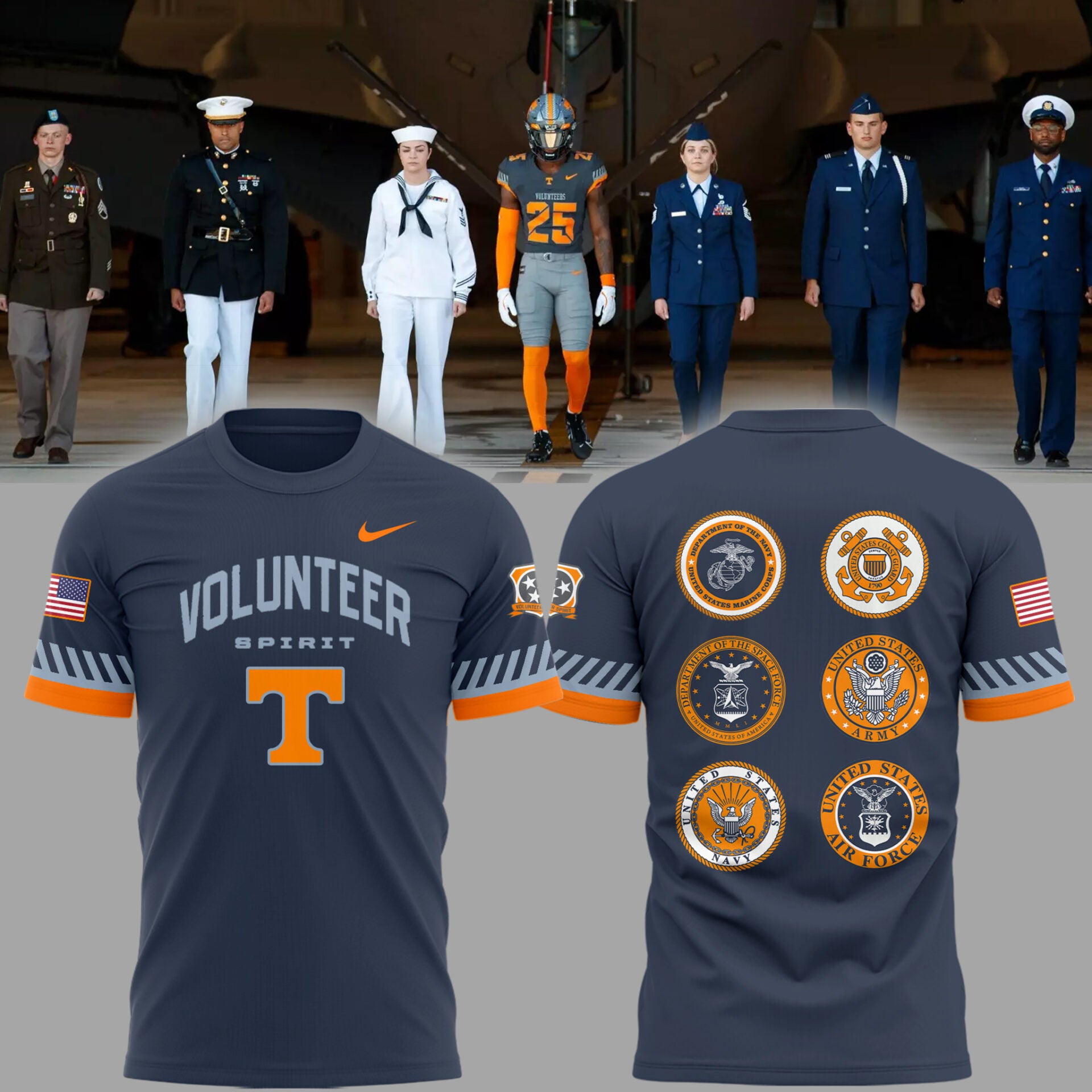Tennessee Volunteer Football Smokey Grey 'Volunteer Spirit' T-Shirt