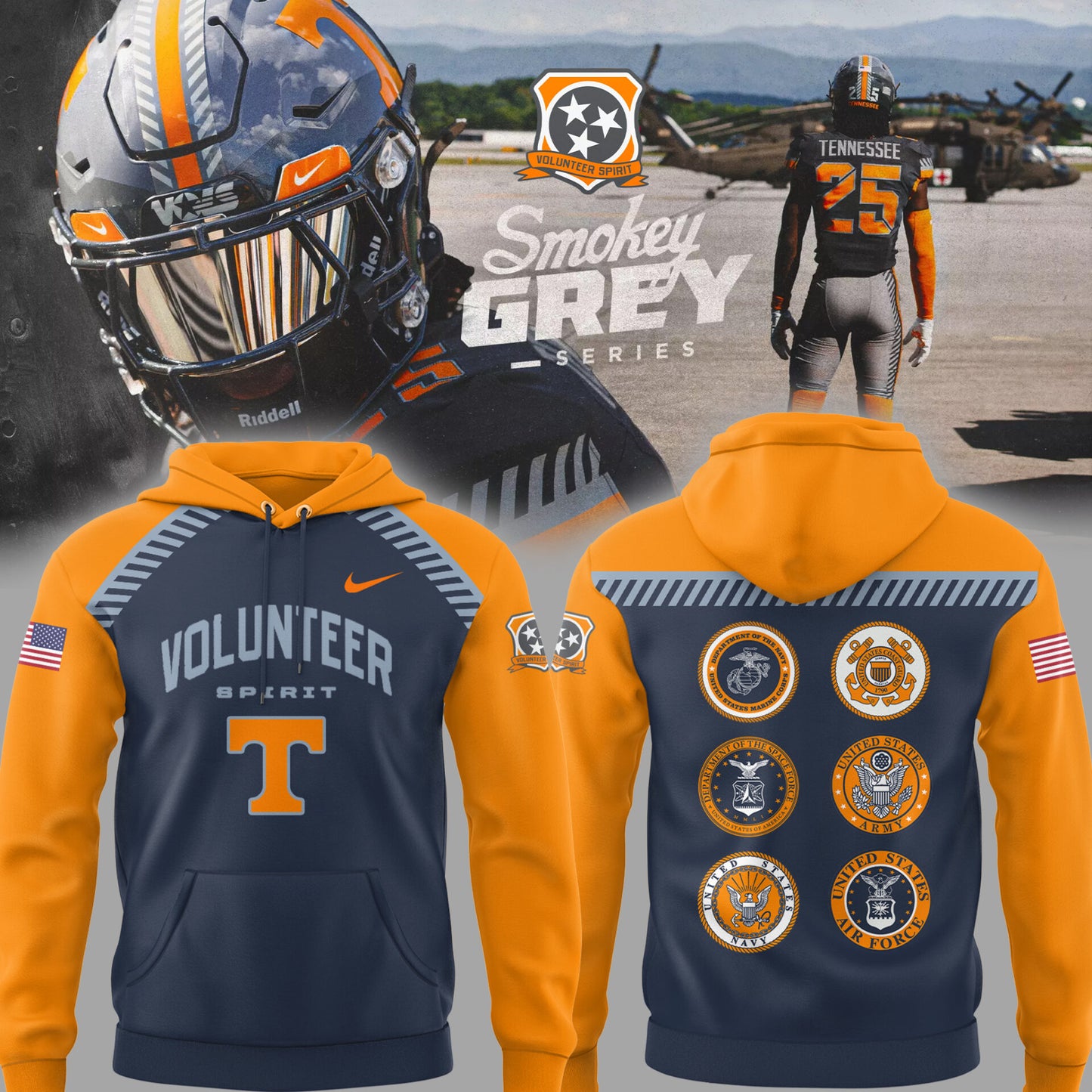 Tennessee Volunteer Football Smokey Grey 'Volunteer Spirit' Hoodie
