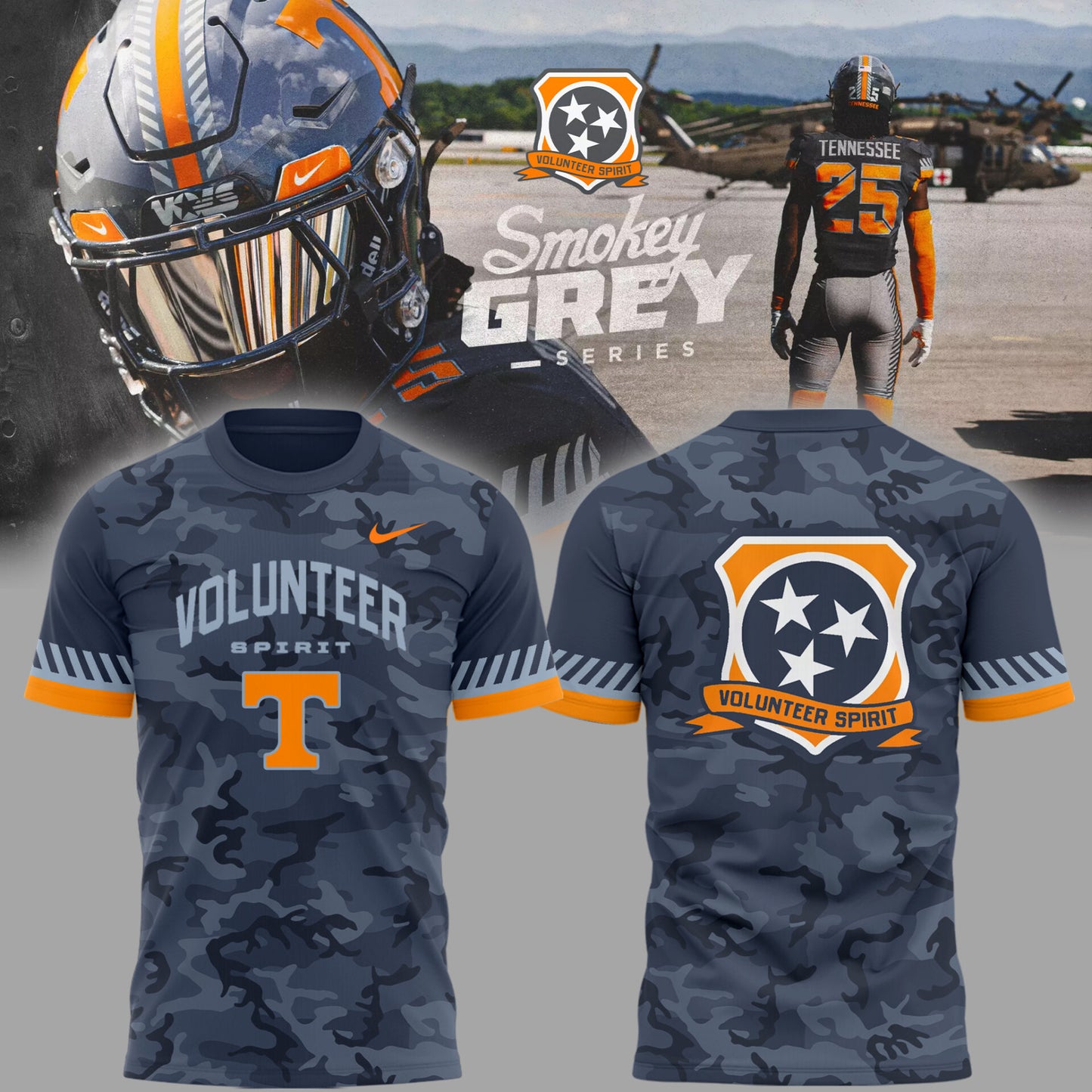 Tennessee Volunteer Football 'Volunteer Spirit' Camo T-Shirt