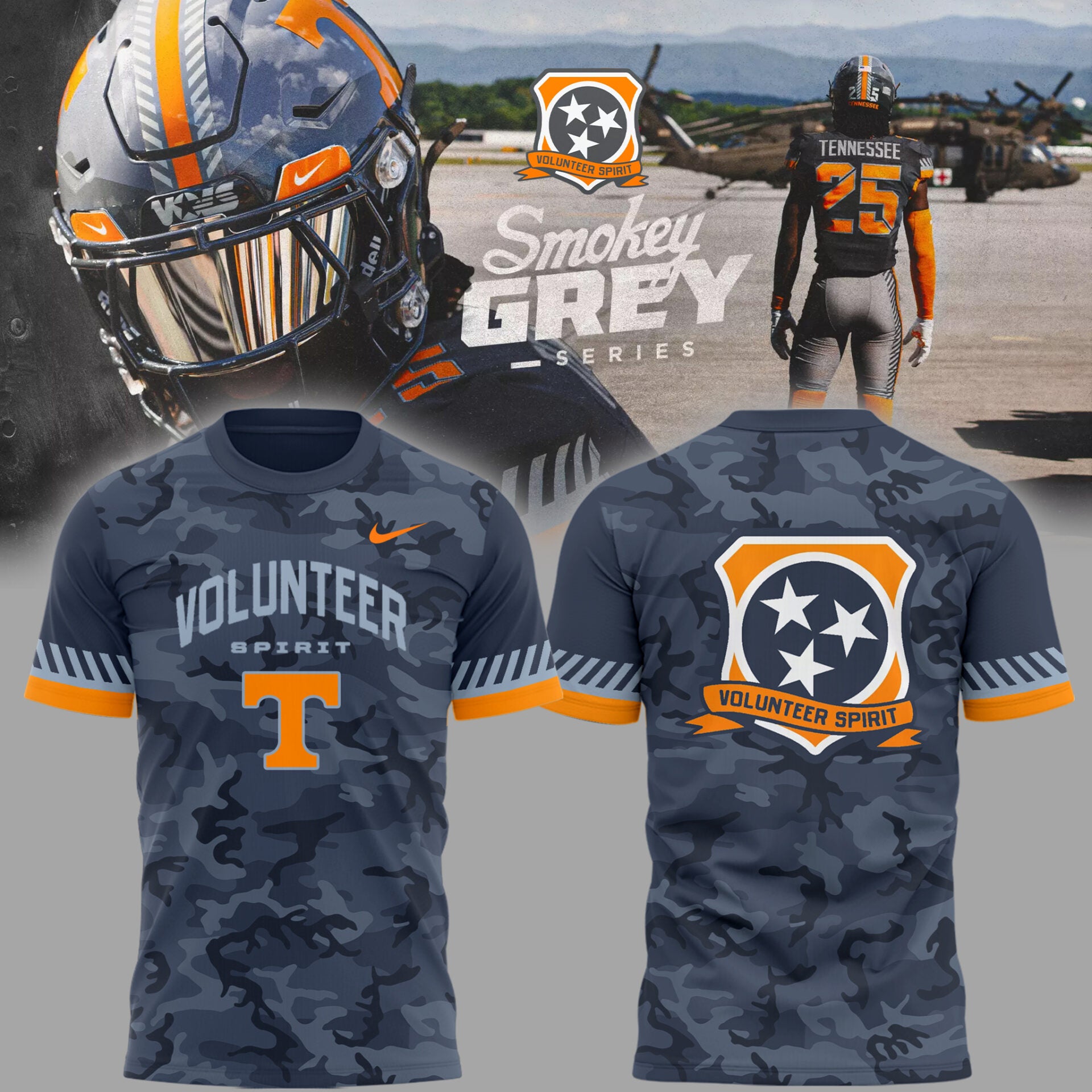 Tennessee Volunteer Football 'Volunteer Spirit' Camo T-Shirt
