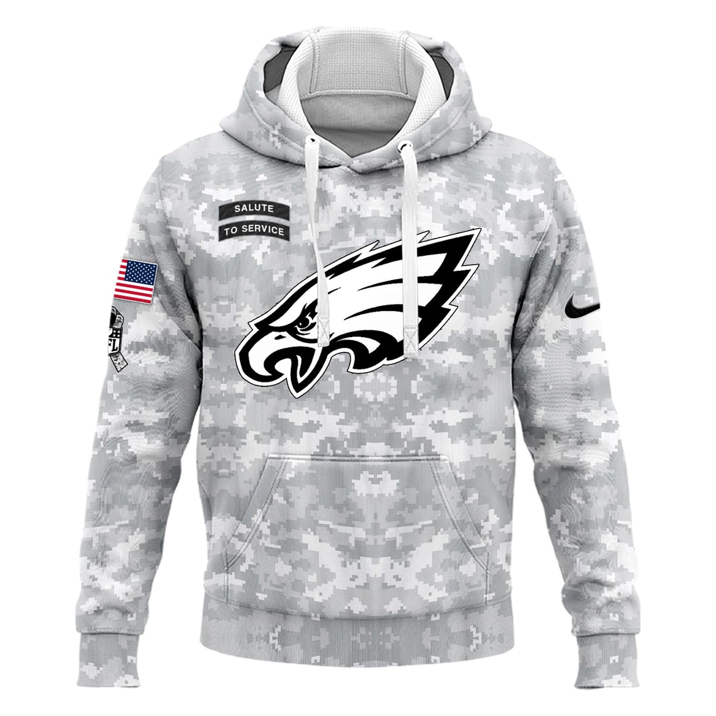 Philadelphia Eagles Hoodie For Fans - Old But Gold - Philadelphia Eagles Arctic Camo 2024 Salute to Service Club Hoodie