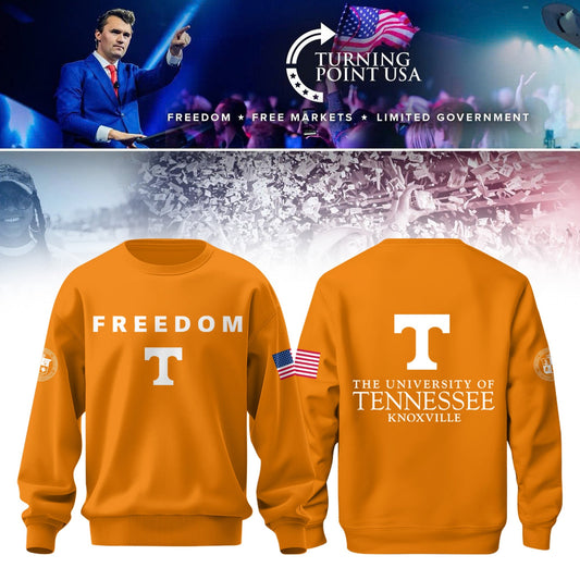 University of Tennessee, Knoxville x Turning Point USA Sweatshirt - Tennessee Vols Freedom Shirt Exclusive Design & 100% Cotton Fabric