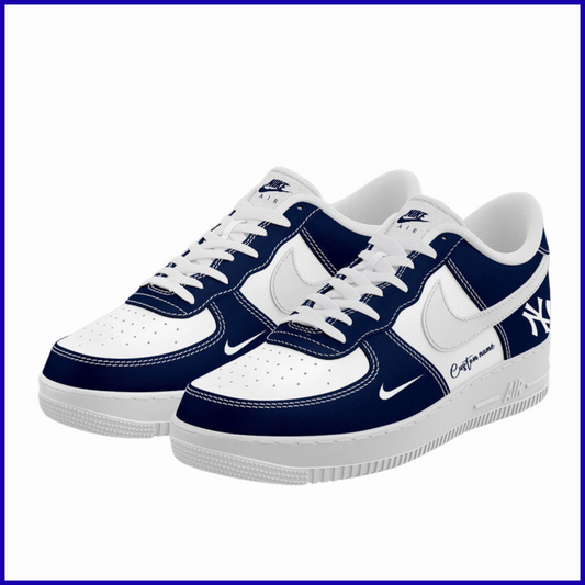 2025 Premium New York Yankees World Series Shoe - New York Yankees Custom Name For Fans Shoes - Navy & White Ver