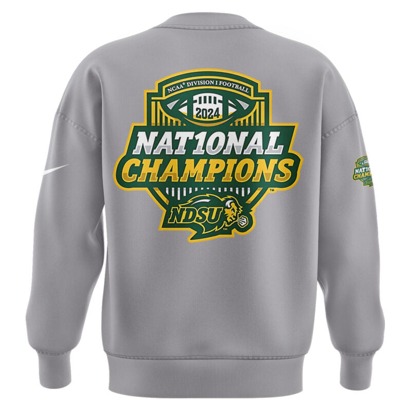 NDSU Football Grey Sweatshirt 2025 - 10 TIME NATIONAL CHAMPIONSHIP! North Dakota State Bison Shirt