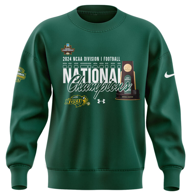 NDSU Football Green Sweatshirt 2025 - 10 TIME NATIONAL CHAMPIONSHIP! North Dakota State Bison Shirt