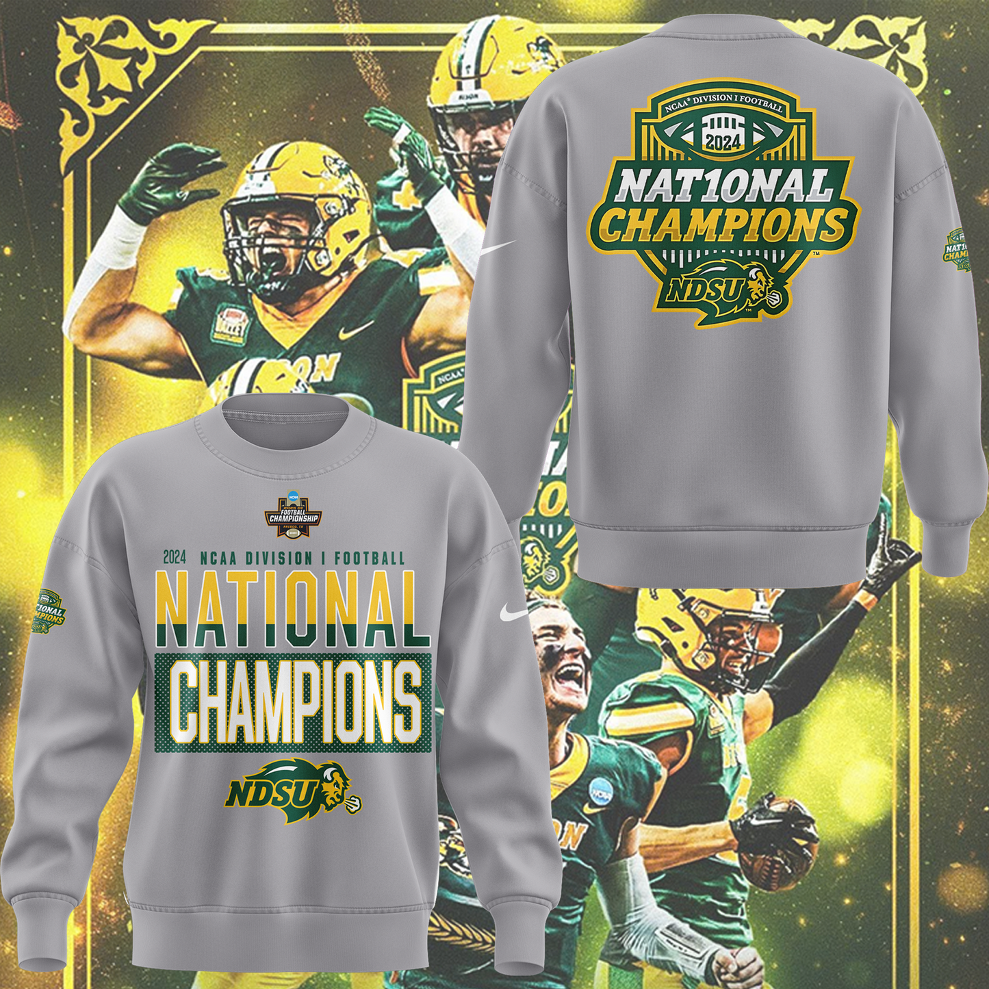 NDSU Football Sweatshirt 2025 - 10 TIME NATIONAL CHAMPIONSHIP! North Dakota State Bison Shirt