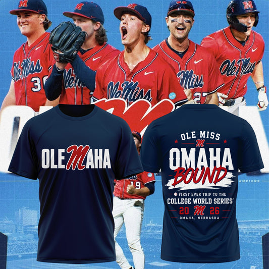 Ole Miss Rebels 2026 NCAA Baseball Men’s College World Series OMAHA T-Shirt