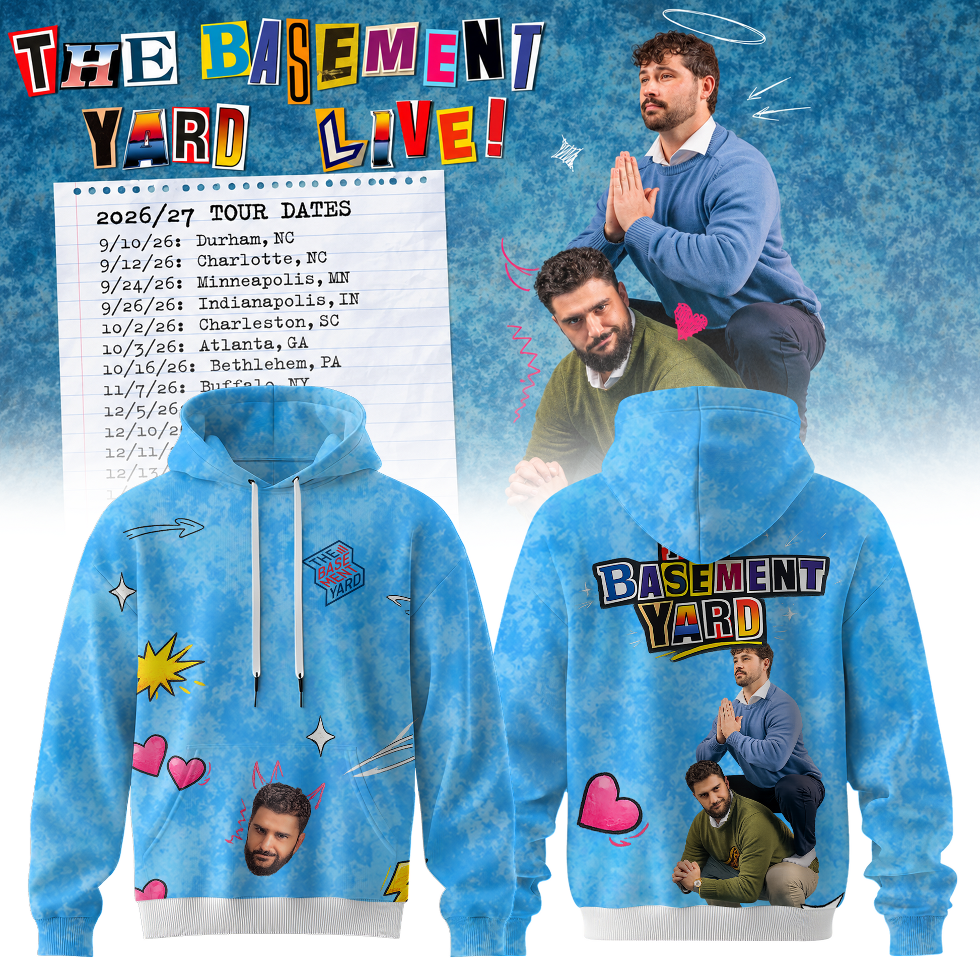 The Basement Yard Live Hoodie – Blue Edition