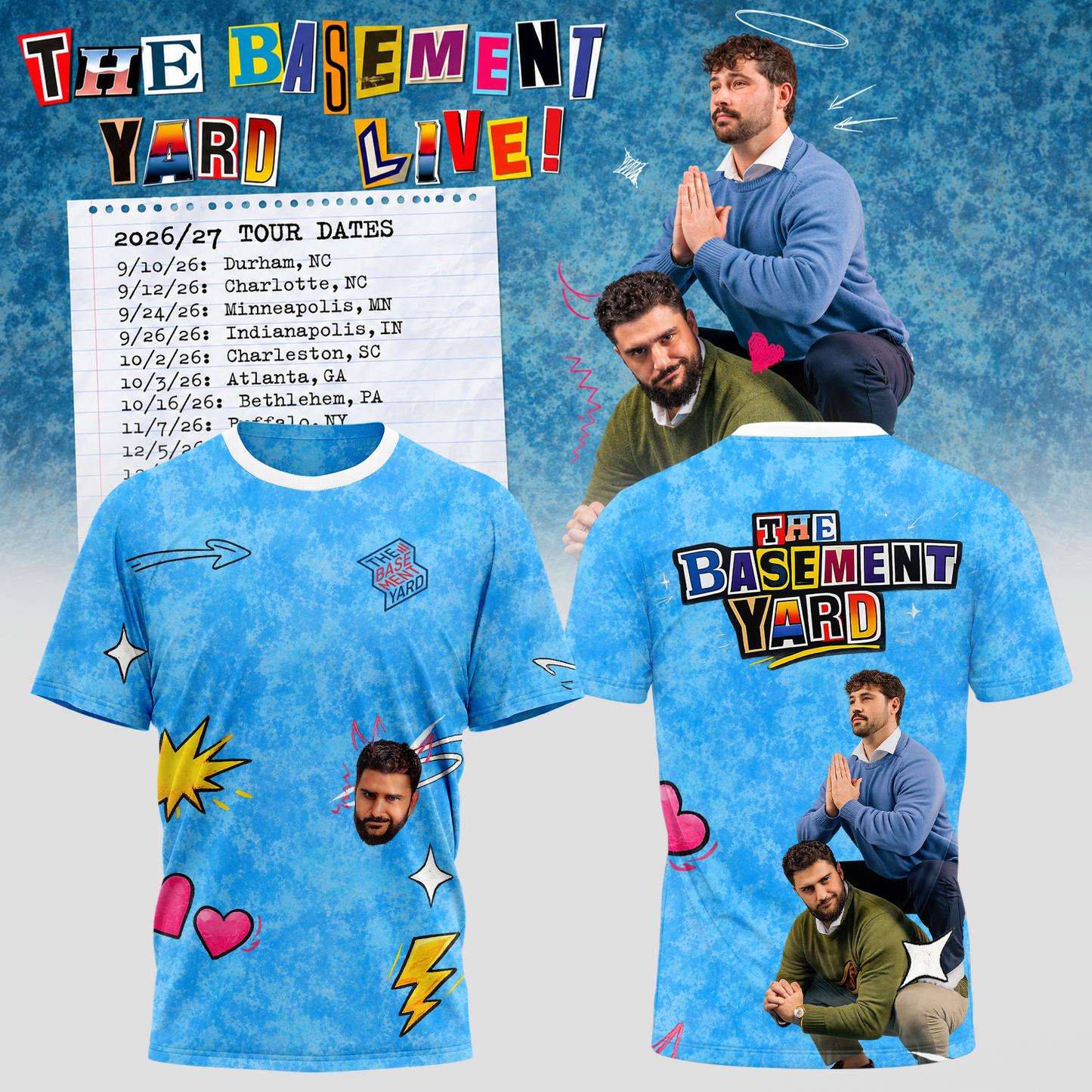The Basement Yard Live Tee – Blue Edition 1