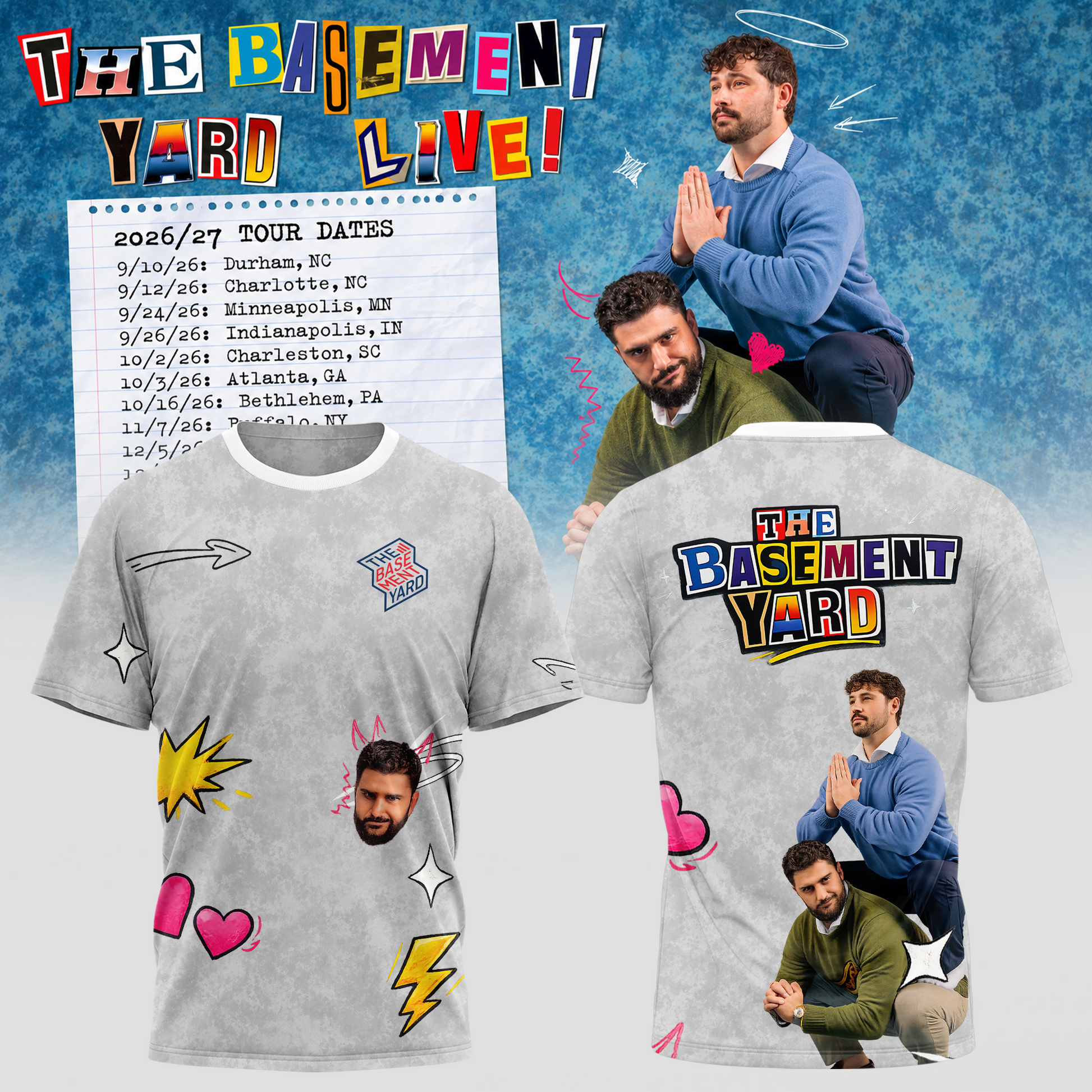 The Basement Yard Live Tee – Heather Grey Edition 1