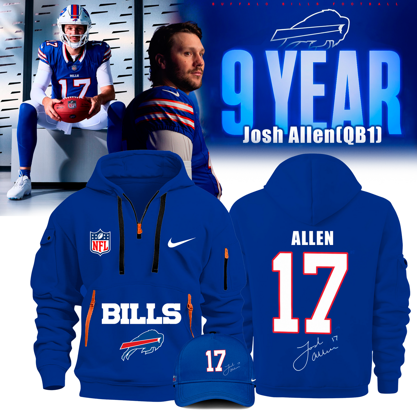 Josh Allen (Buffalo Bills) - Year 9 for QB1 NewHoodie