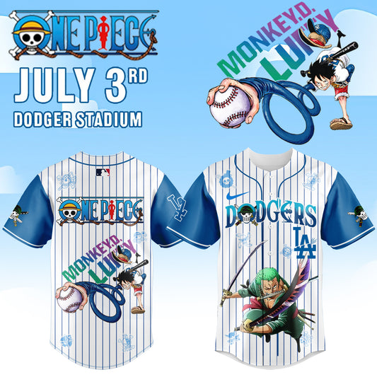 ,Los Angeles Dodgers _ ONE PIECE Night Limited Zoro Jersey 2025
