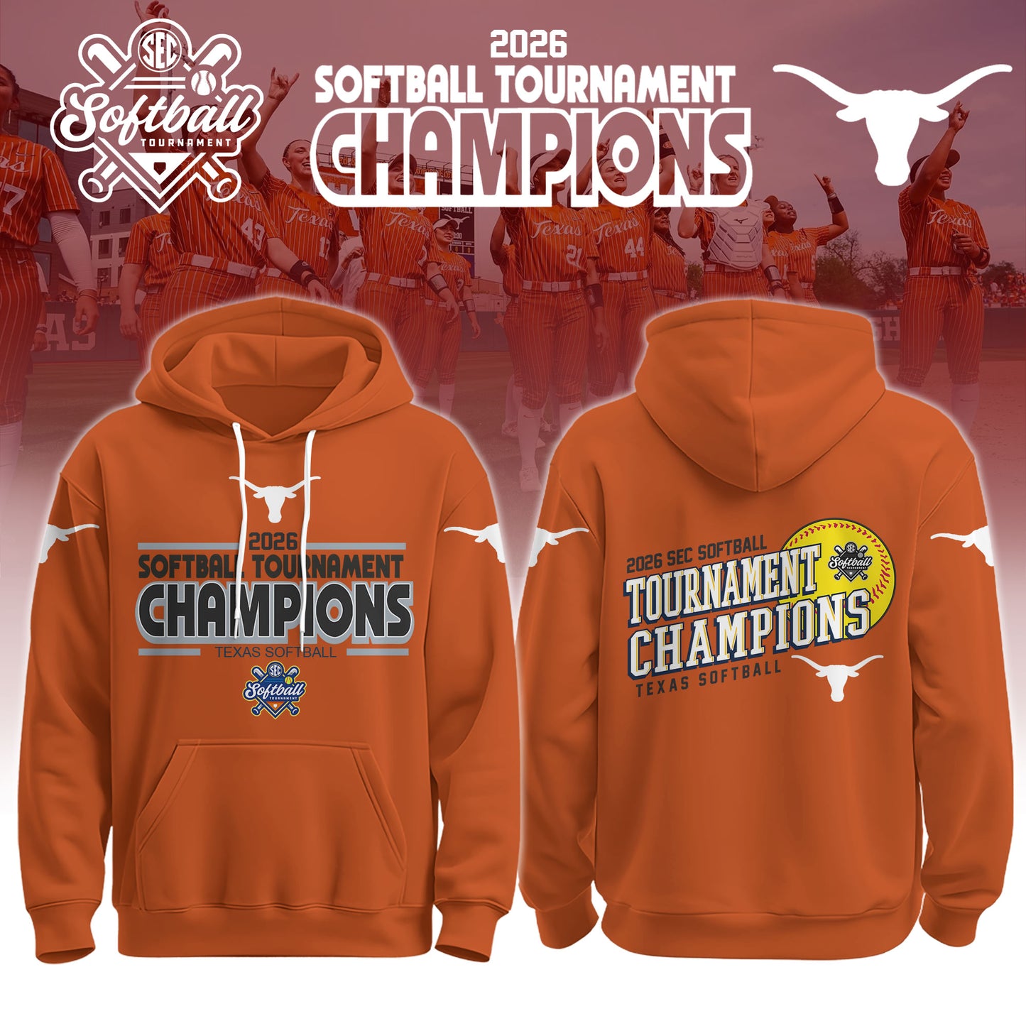 Texas Sec Softball 2026 Tournament Champions Hoodie Limited Edition