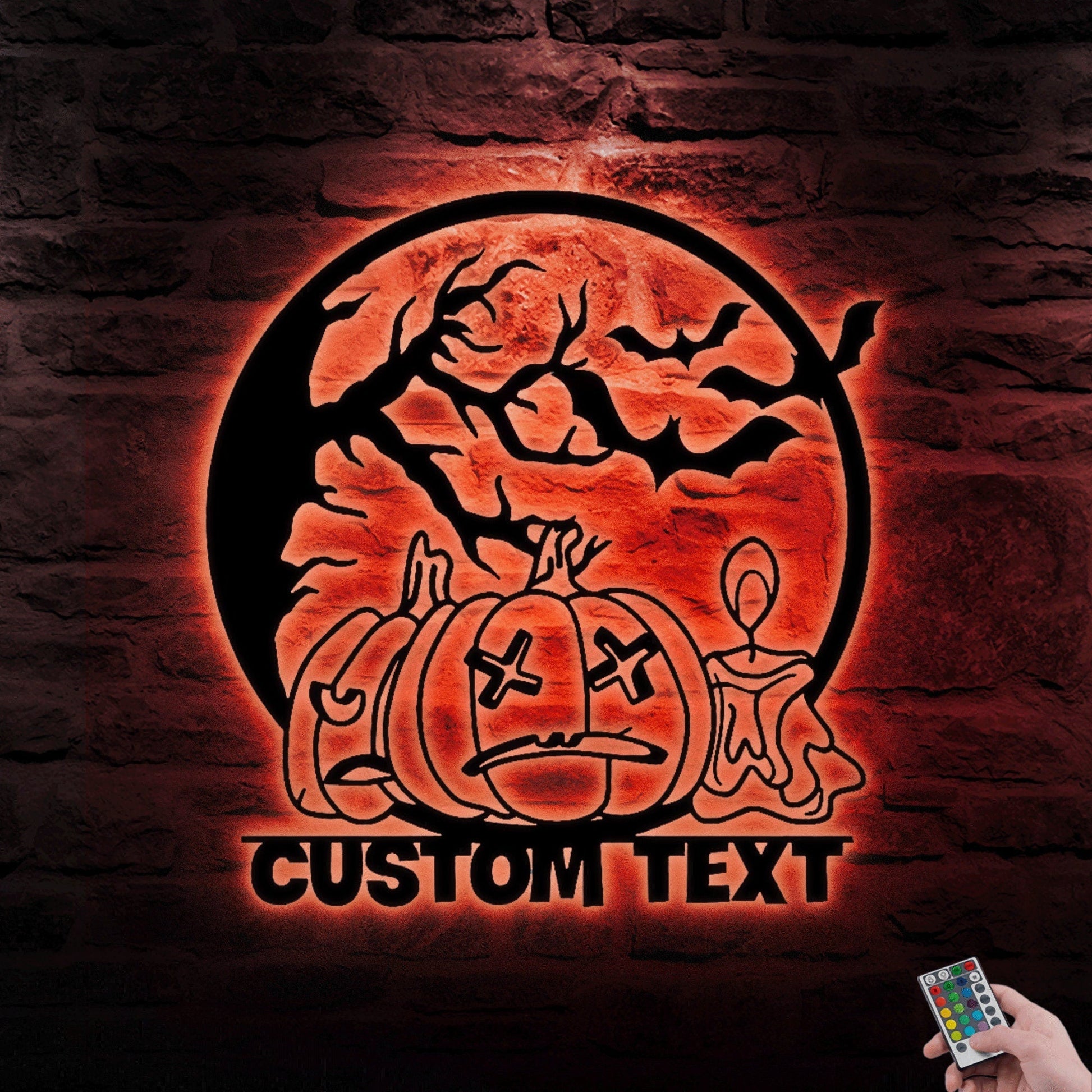 Custom Halloween Metal Wall Art Led Light, Happy Halloween Metal Light Sign Home Decor, Halloween Metal Sign, Halloween Themed Decor.1