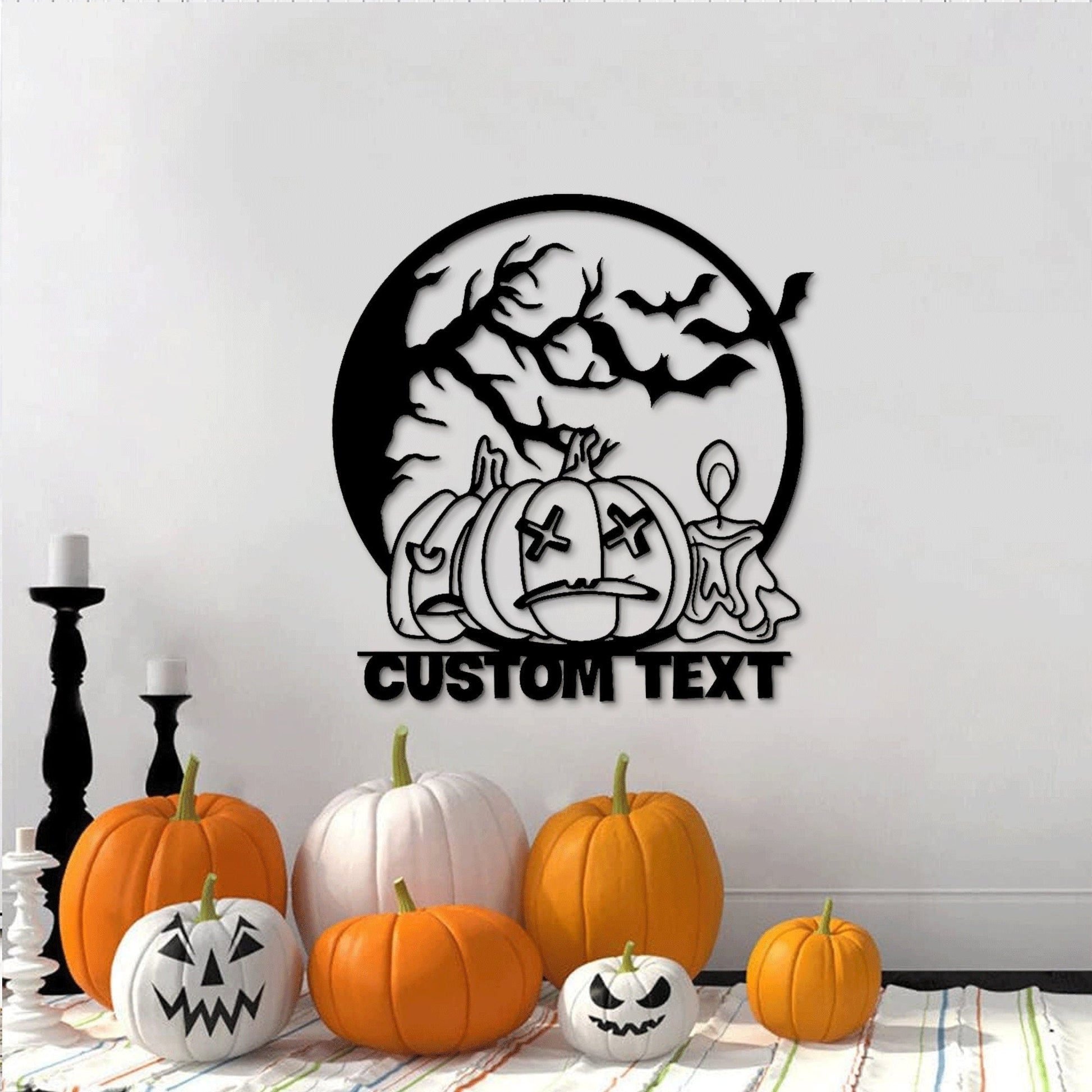 Custom Halloween Metal Wall Art Led Light, Happy Halloween Metal Light Sign Home Decor, Halloween Metal Sign, Halloween Themed Decor.1