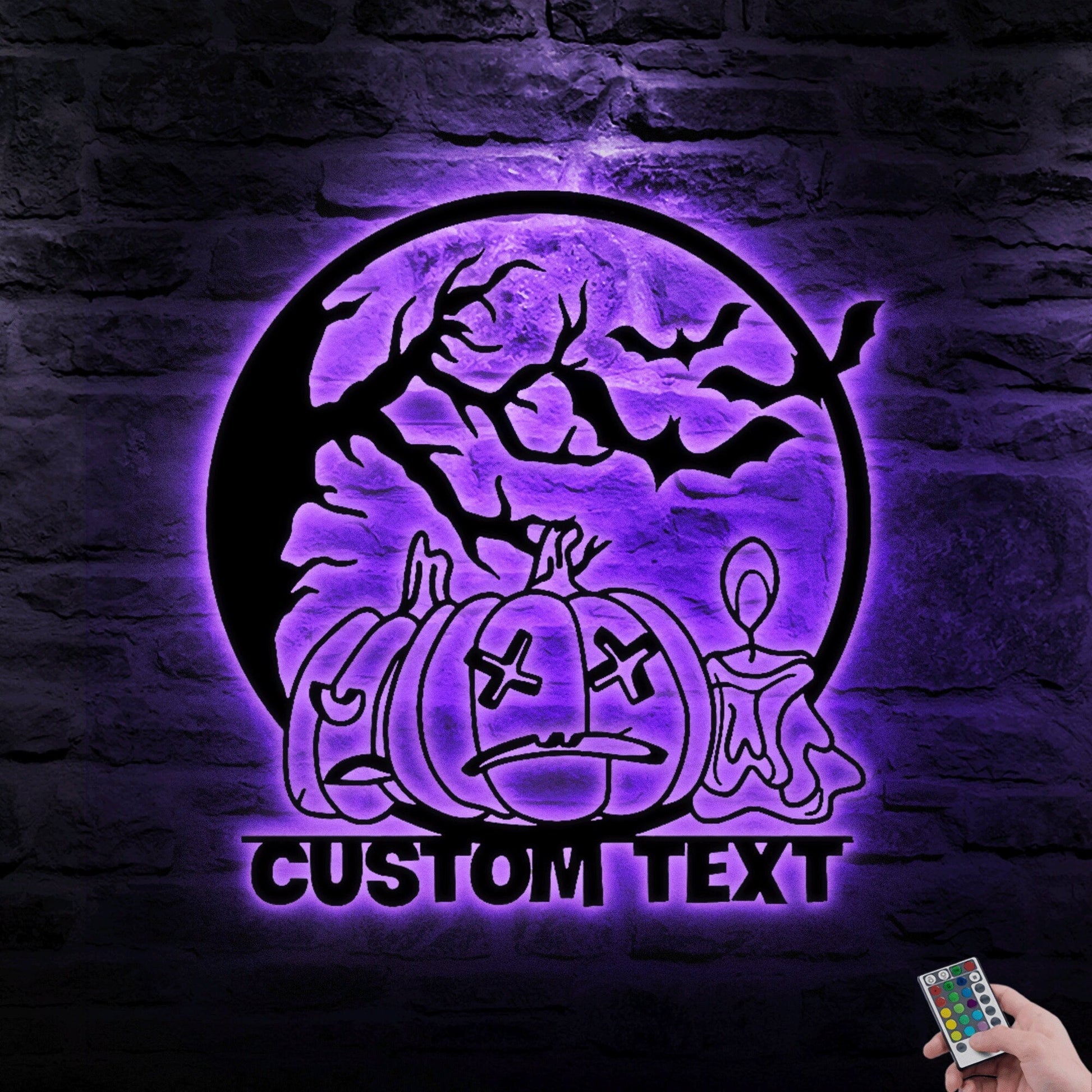 Custom Halloween Metal Wall Art Led Light, Happy Halloween Metal Light Sign Home Decor, Halloween Metal Sign, Halloween Themed Decor.1