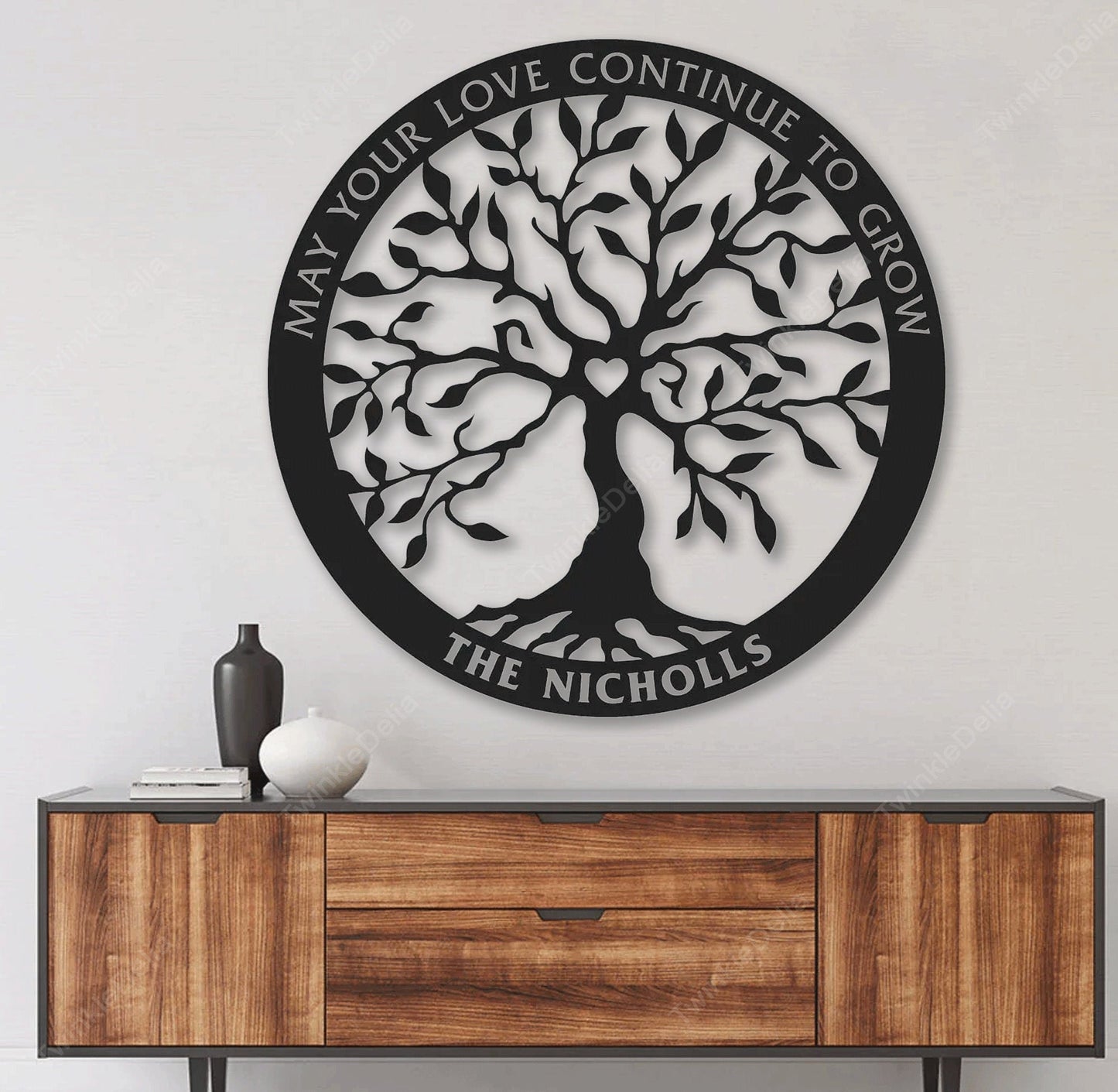 Tree Of Life Metal Wall Art With Family Name & Custom Text, Personalized Metal Sign, Metal Outdoor Sign Weatherproof Sign Housewarming Gift