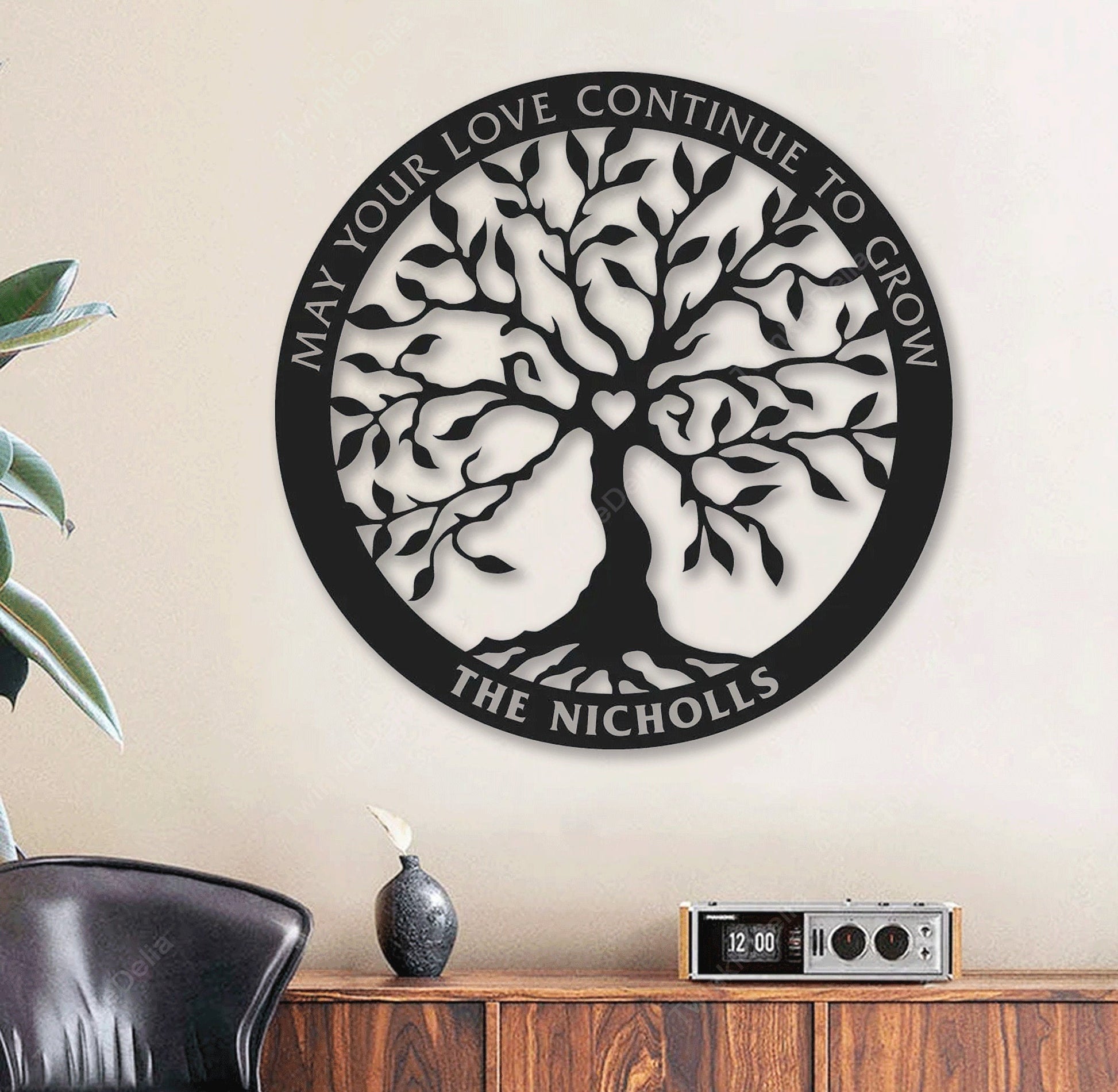 Tree Of Life Metal Wall Art With Family Name & Custom Text, Personalized Metal Sign, Metal Outdoor Sign Weatherproof Sign Housewarming Gift