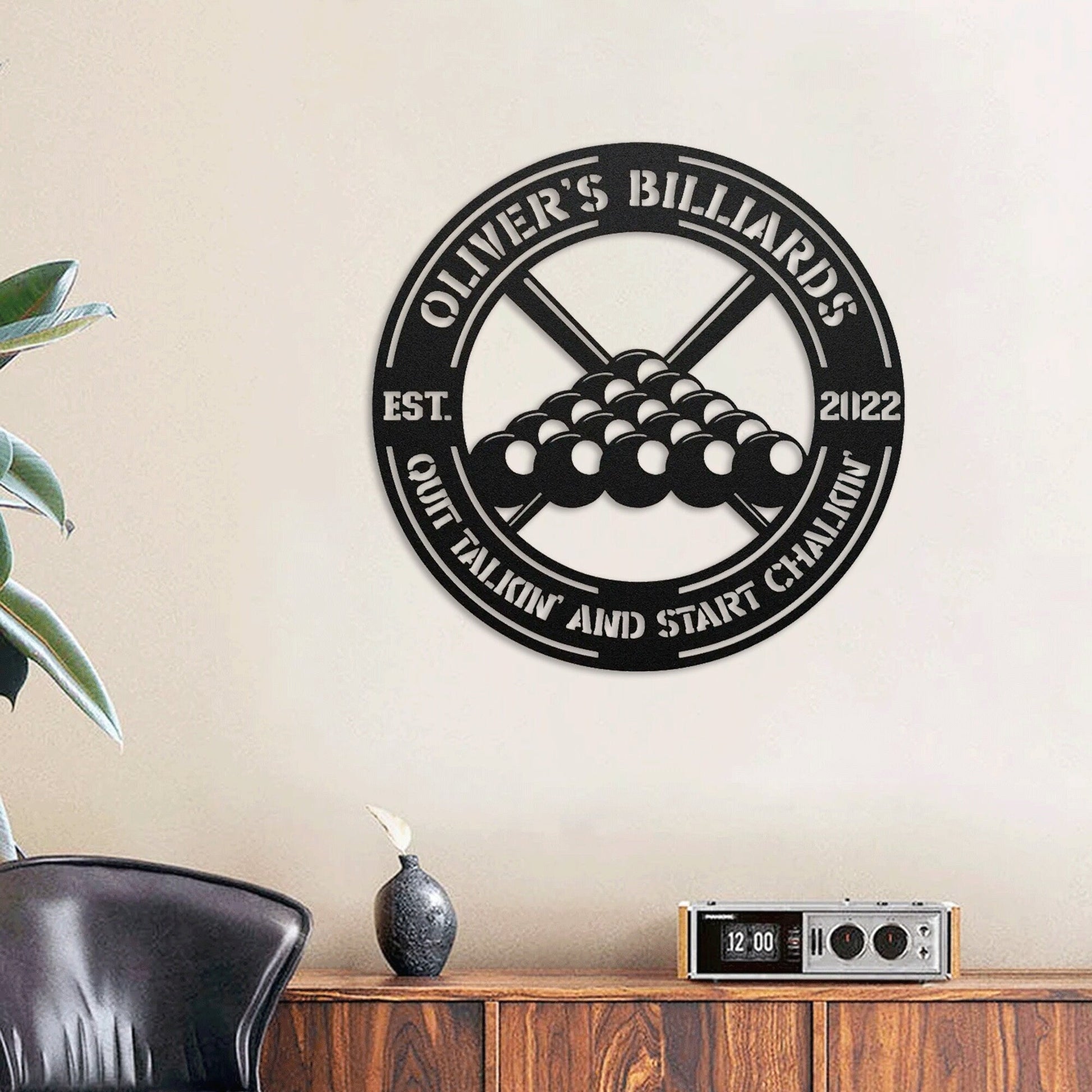 Resend product Personalized Billiard Metal Wall Art With LED1