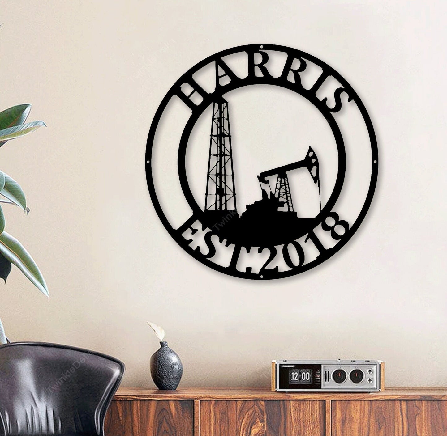 Personalized Metal Name Sign With Led Lights, Custom Oil Field Metal Sign, Oil Rig Welcome Sign, Rustic Metal Wall Art, Driller Gift.1