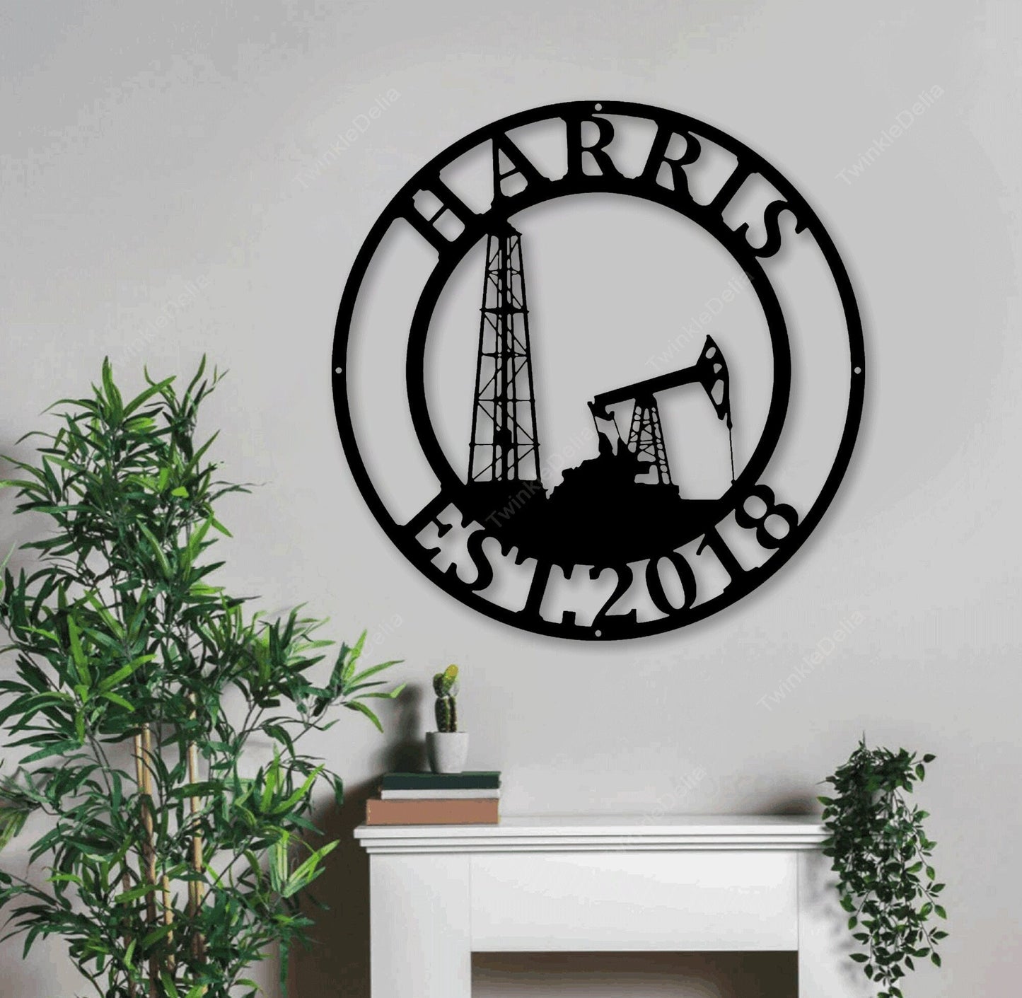 Personalized Metal Name Sign With Led Lights, Custom Oil Field Metal Sign, Oil Rig Welcome Sign, Rustic Metal Wall Art, Driller Gift.1