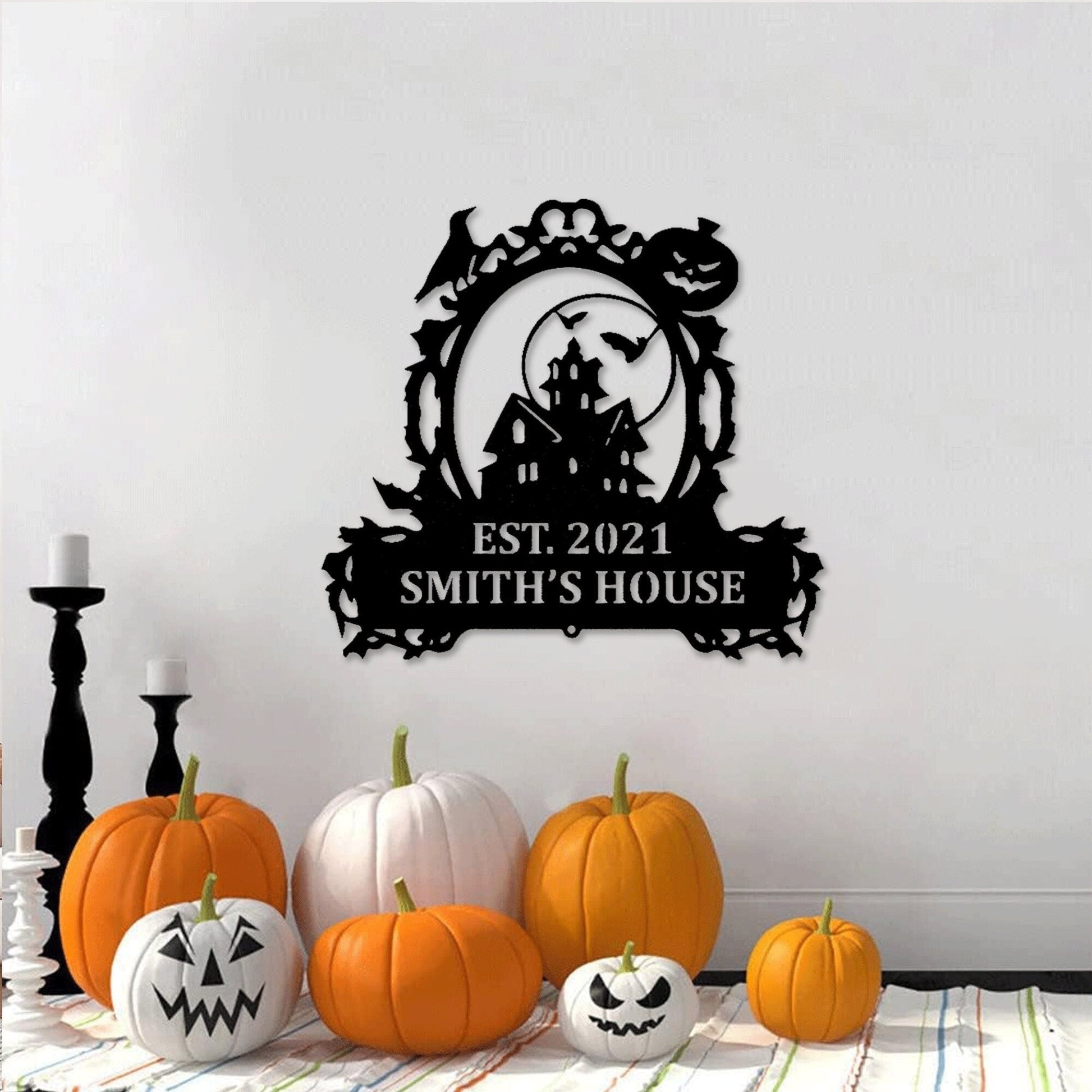 Halloween Themed Witch Castle Customized Metal Wall Art, Halloween Outdoor Perfect Gift, Metal Halloween With LED, Halloween Gift.1