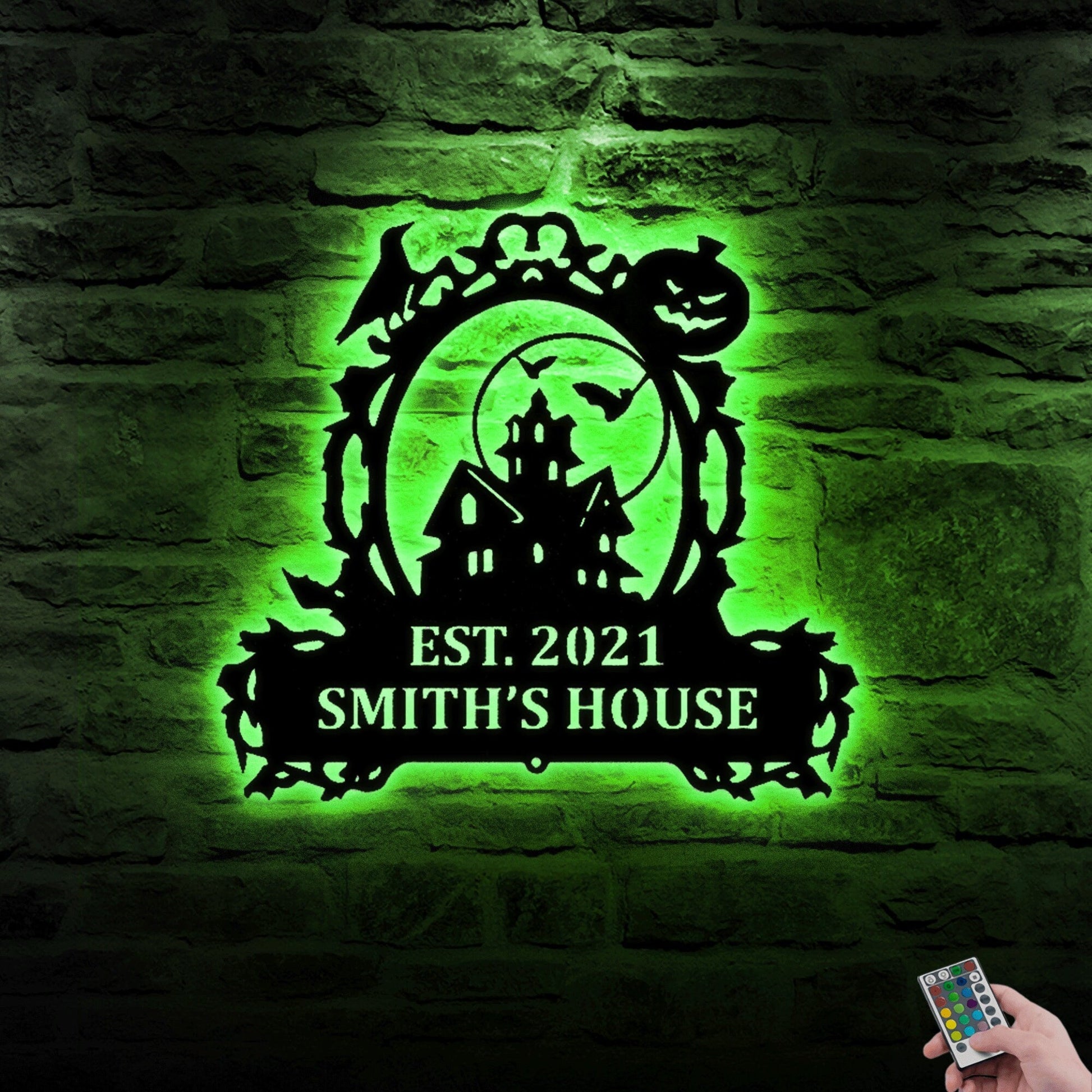 Halloween Themed Witch Castle Customized Metal Wall Art, Halloween Outdoor Perfect Gift, Metal Halloween With LED, Halloween Gift.1