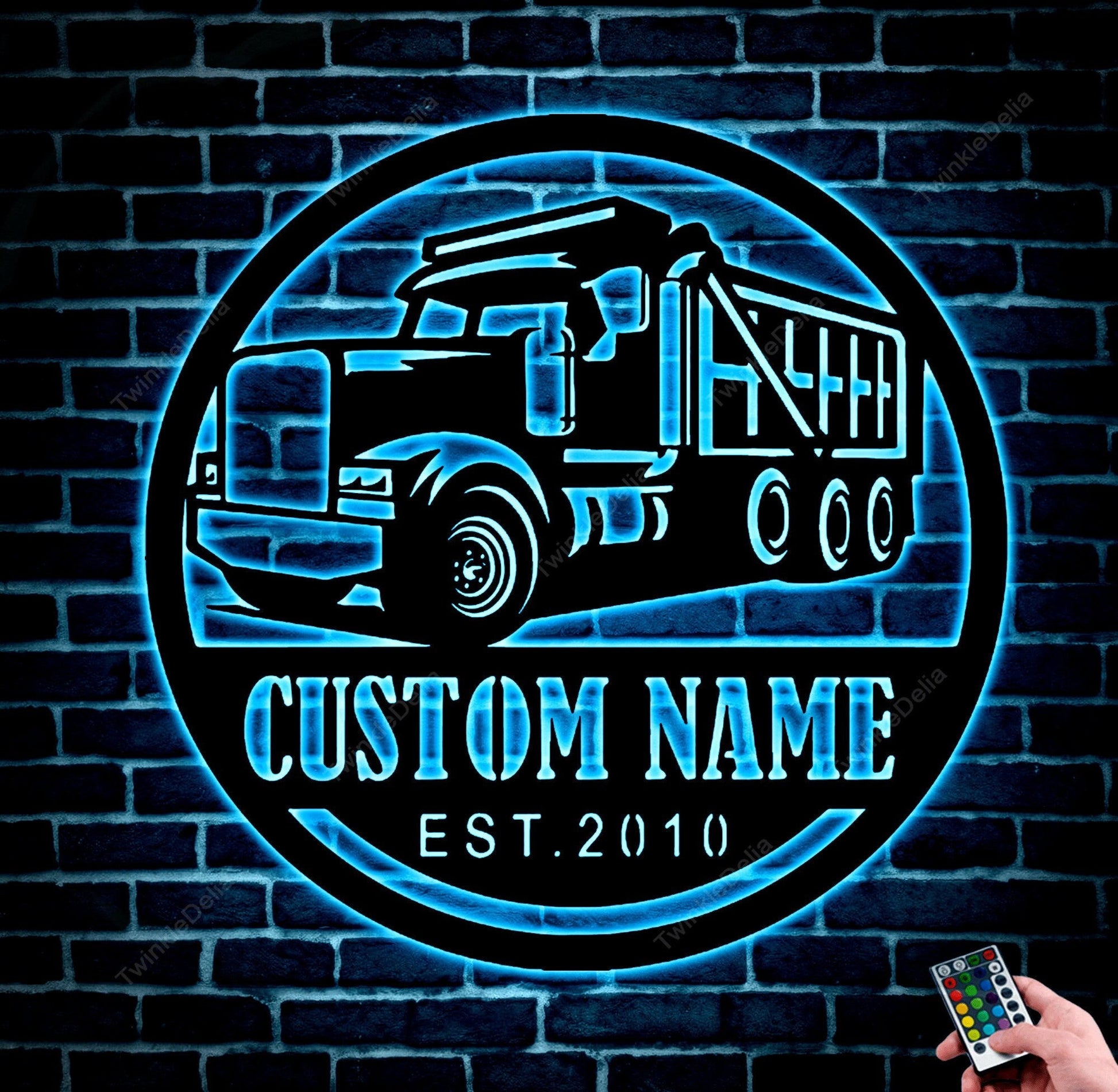 Custom Drump Truck Driver Metal Wall Art Led Light, Personalized Trucker Name Sign, 18 Wheeler Metal Sign, Gifft For Truck Driver, Dad Gift.1