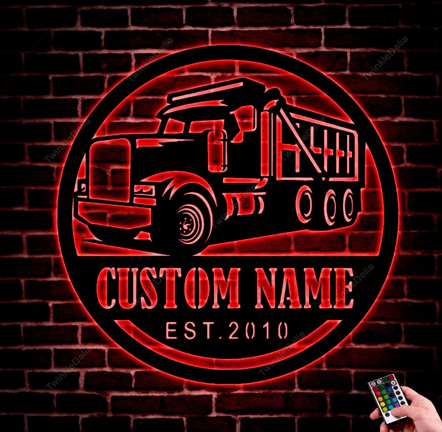 Custom Drump Truck Driver Metal Wall Art Led Light, Personalized Trucker Name Sign, 18 Wheeler Metal Sign, Gifft For Truck Driver, Dad Gift.1