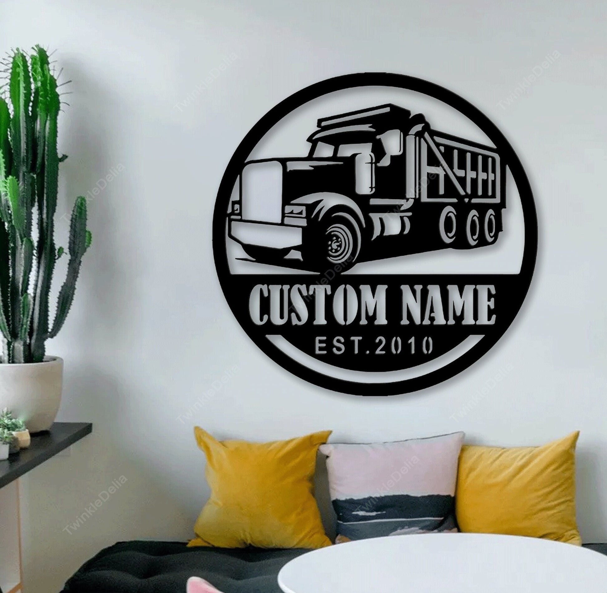 Custom Drump Truck Driver Metal Wall Art Led Light, Personalized Trucker Name Sign, 18 Wheeler Metal Sign, Gifft For Truck Driver, Dad Gift.1