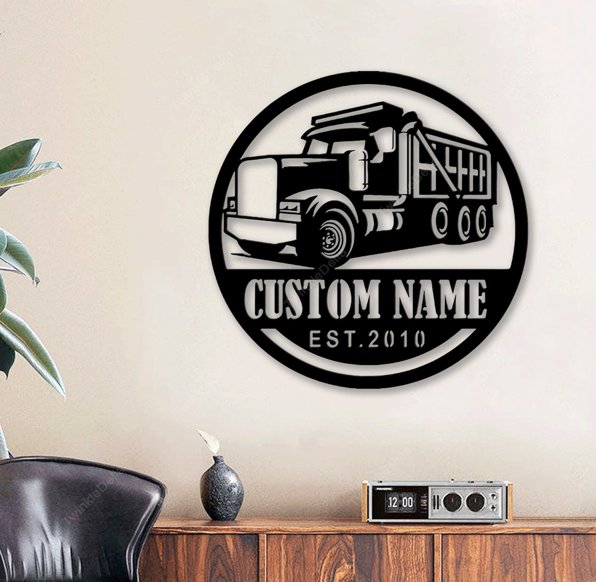 Custom Drump Truck Driver Metal Wall Art Led Light, Personalized Trucker Name Sign, 18 Wheeler Metal Sign, Gifft For Truck Driver, Dad Gift.1