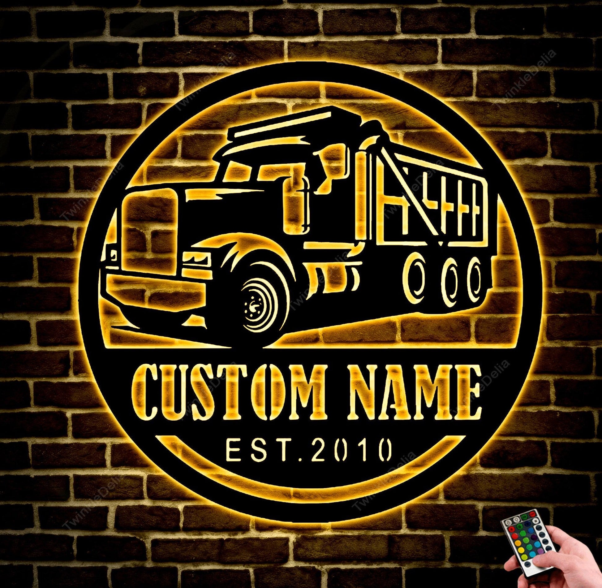 Custom Drump Truck Driver Metal Wall Art Led Light, Personalized Trucker Name Sign, 18 Wheeler Metal Sign, Gifft For Truck Driver, Dad Gift.1