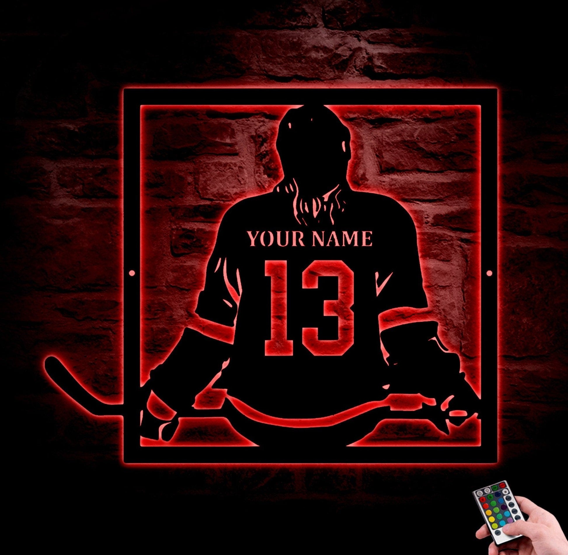 Custom Hockey Metal Sign Led Lights, Name Hockey Metal Sign, Girl Hockey Wall Decor, Hockey Jersey Women Hockey Decor, Girl Hockey Gifts.1