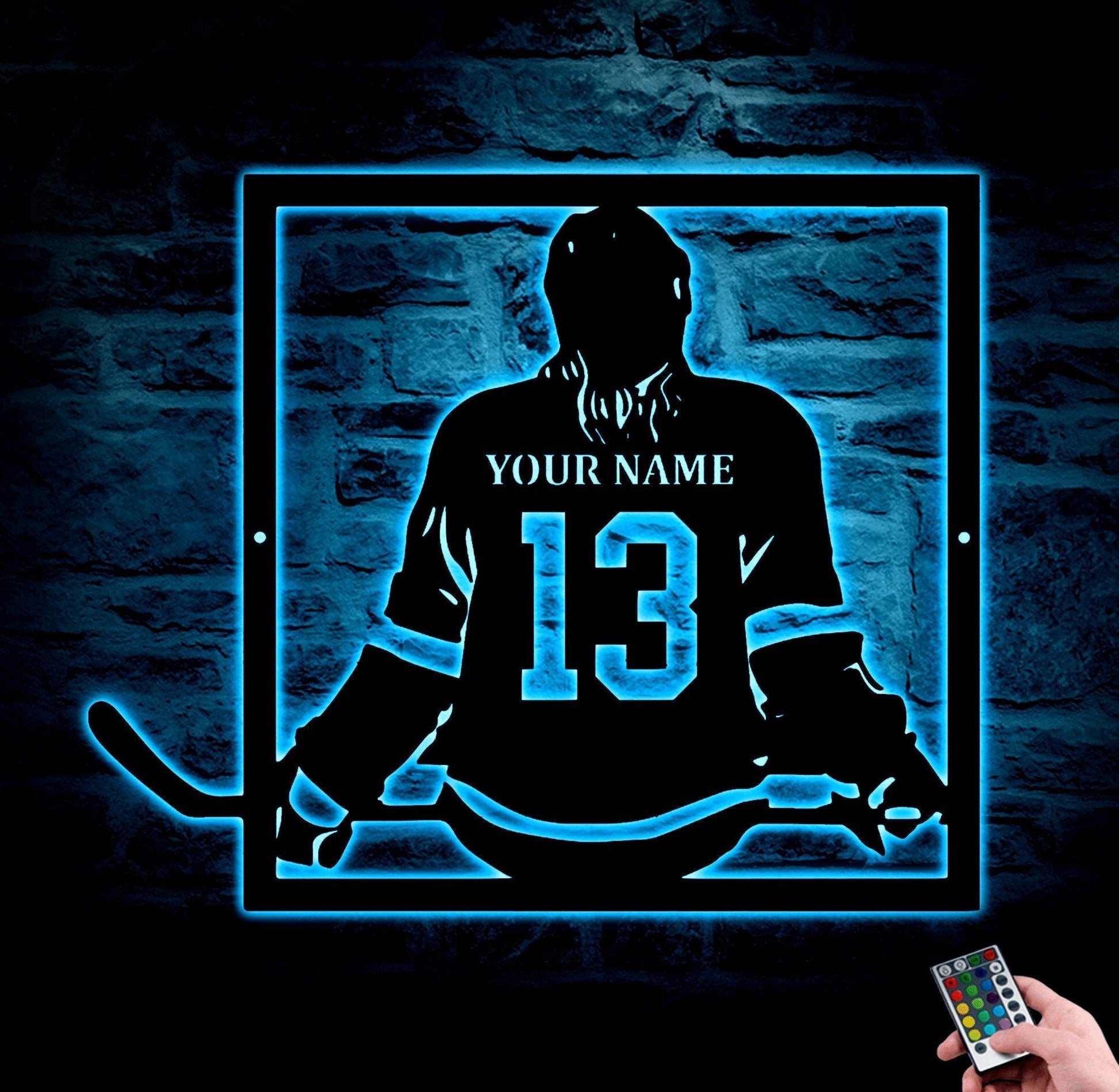 Custom Hockey Metal Sign Led Lights, Name Hockey Metal Sign, Girl Hockey Wall Decor, Hockey Jersey Women Hockey Decor, Girl Hockey Gifts.1